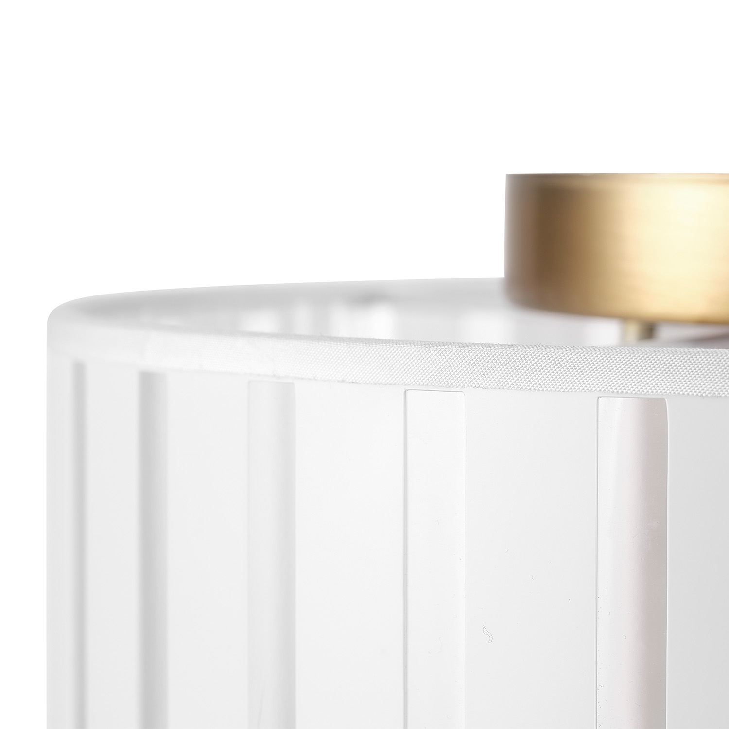 Novogratz x Globe Electric Novogratz x Globe Brooklyn 1-Light Matte Brass Flush Mount Ceiling Light with Clear and White Striped Plastic Shade, 91002389 - Image 8