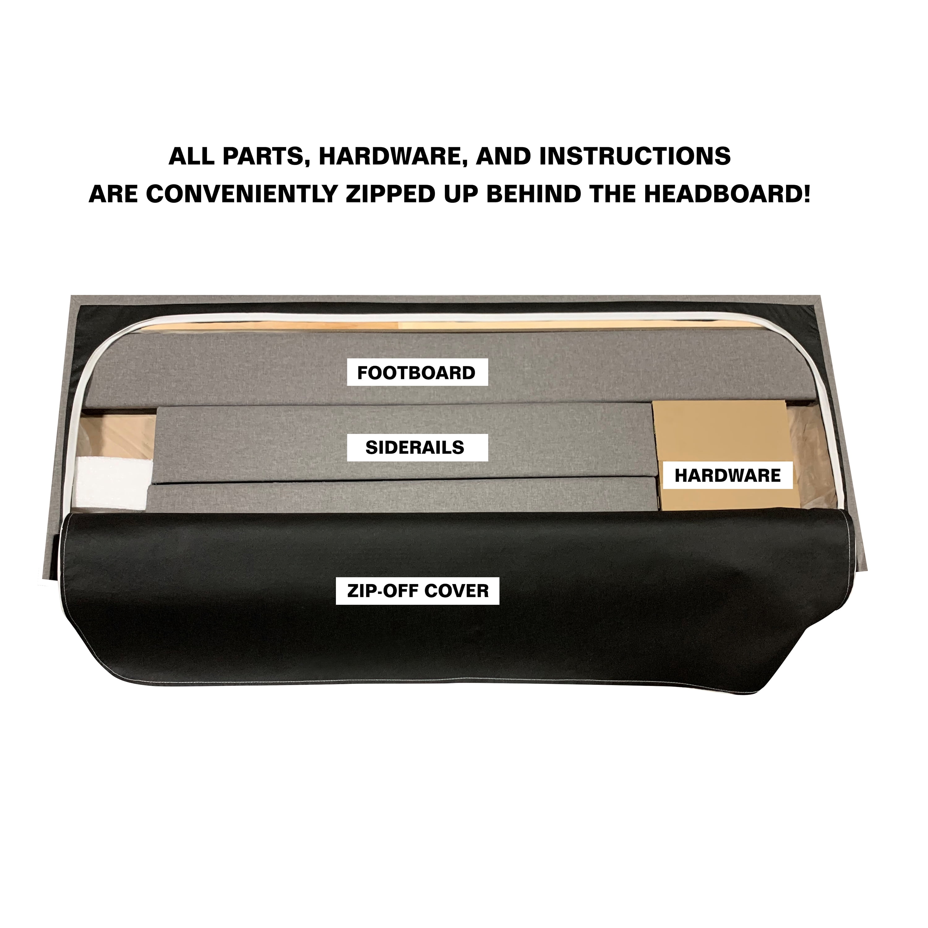 Boyd Sleep Leah Blue Linen Full Size Fully Upholstered Platform Bed Frame with Adjustable Headboard - Image 8