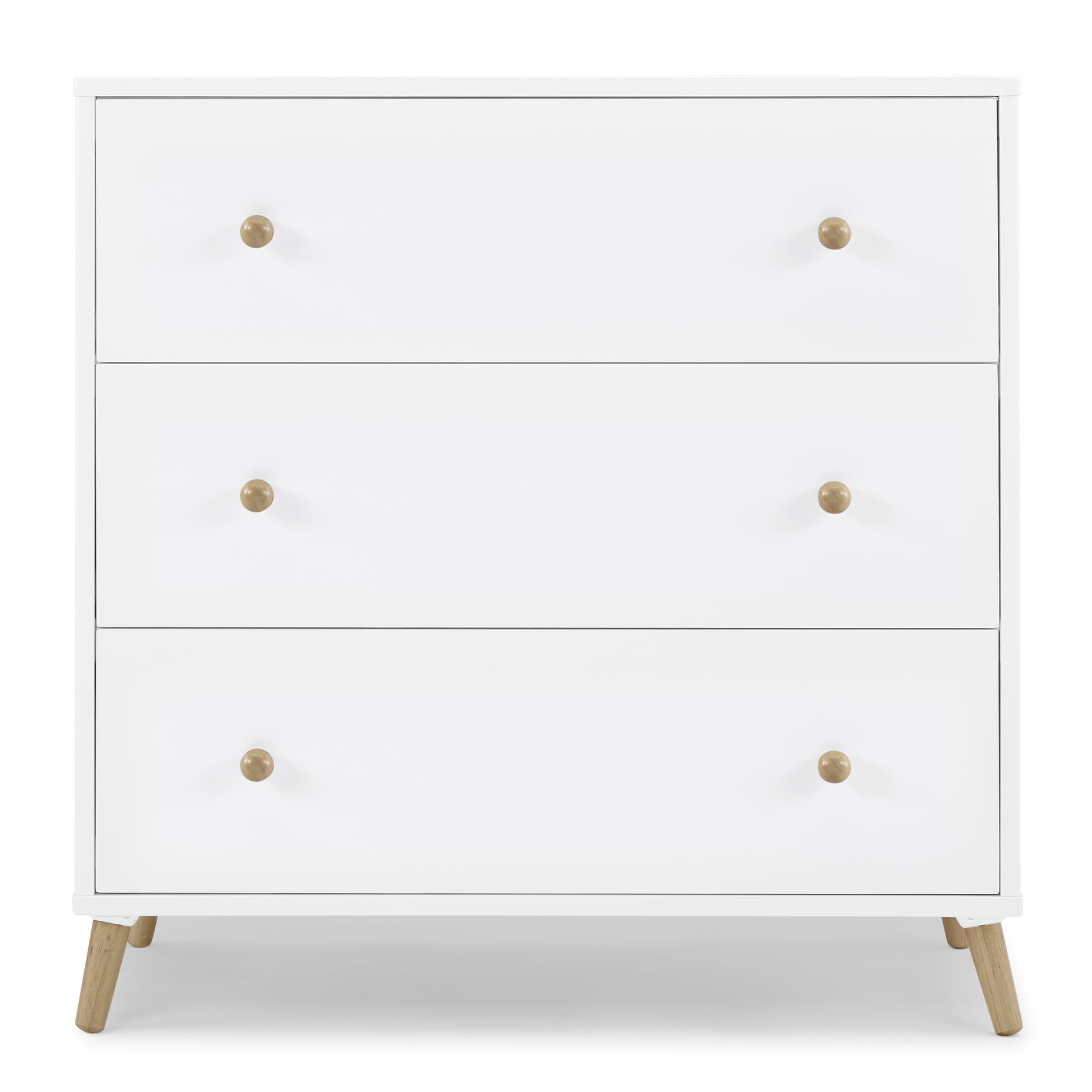 Delta Children Essex 3 Drawer Dresser with Interlocking Drawers - Greenguard Gold Certified, Bianca White/Natural - Image 3