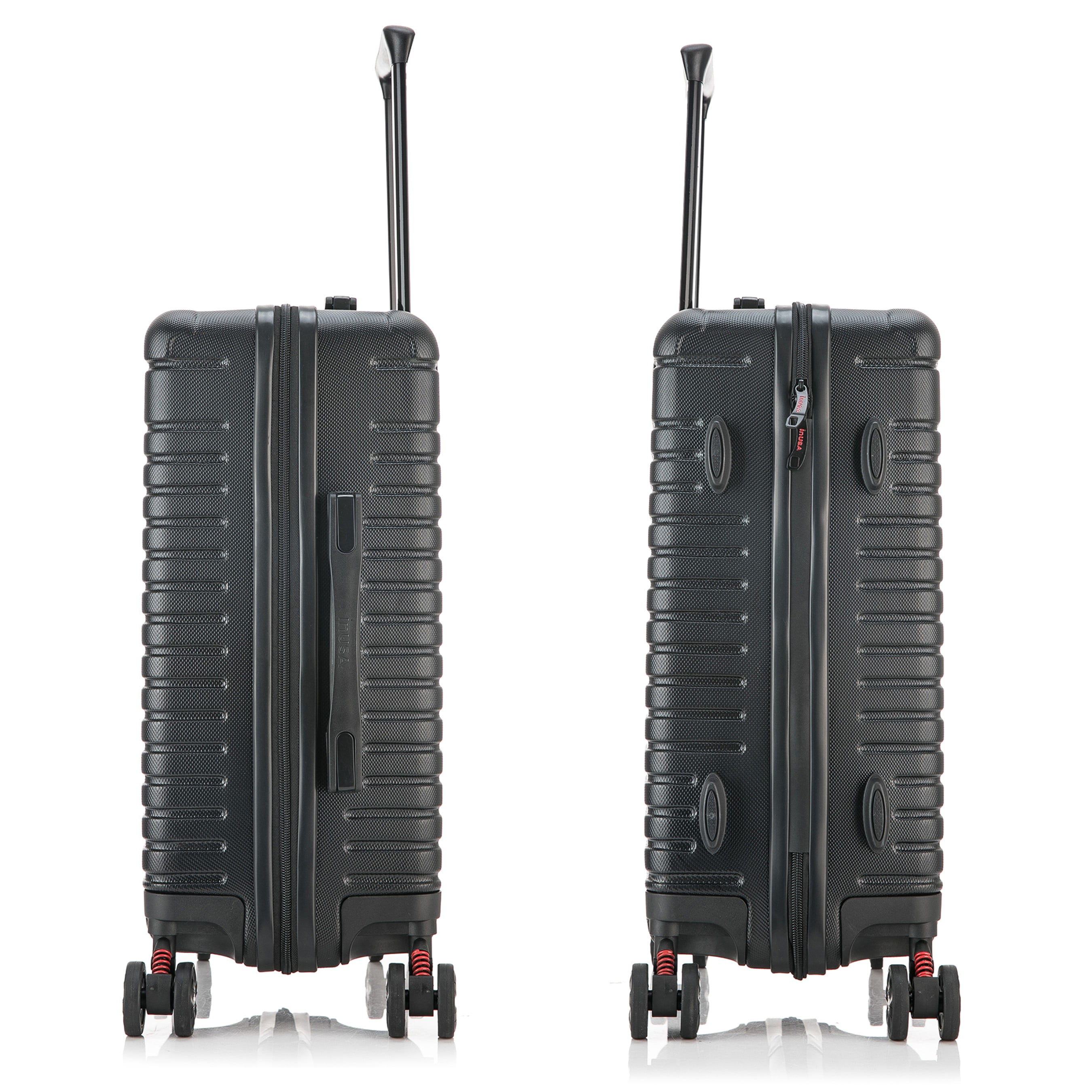 InUSA Deep 20" Hardside Lightweight Luggage with Spinner Wheels, Handle Studs, Trolley, Black - Image 6