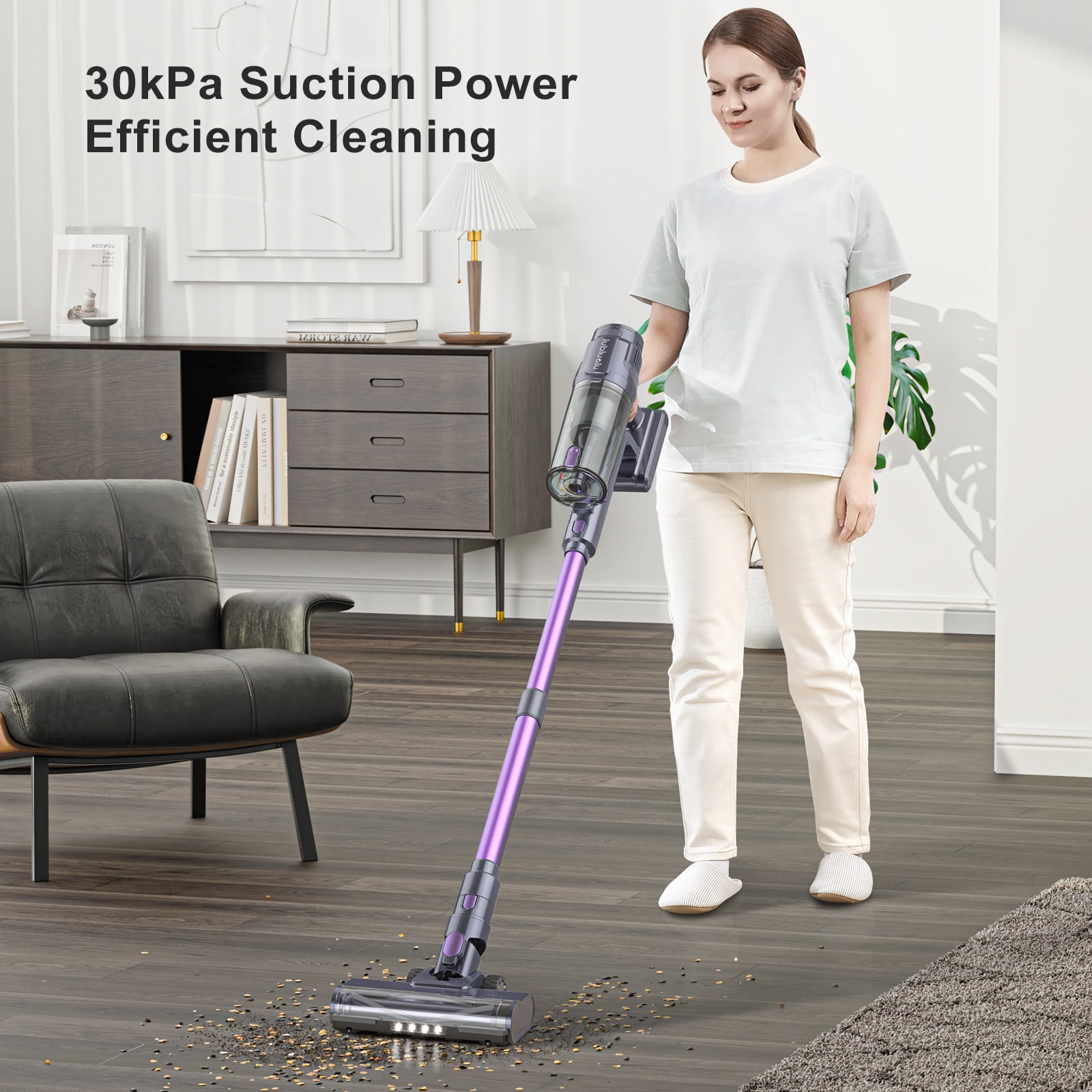 Lubluelu 220 V Cordless Stick Vacuum Cleaner - Smart LED Display - Image 6