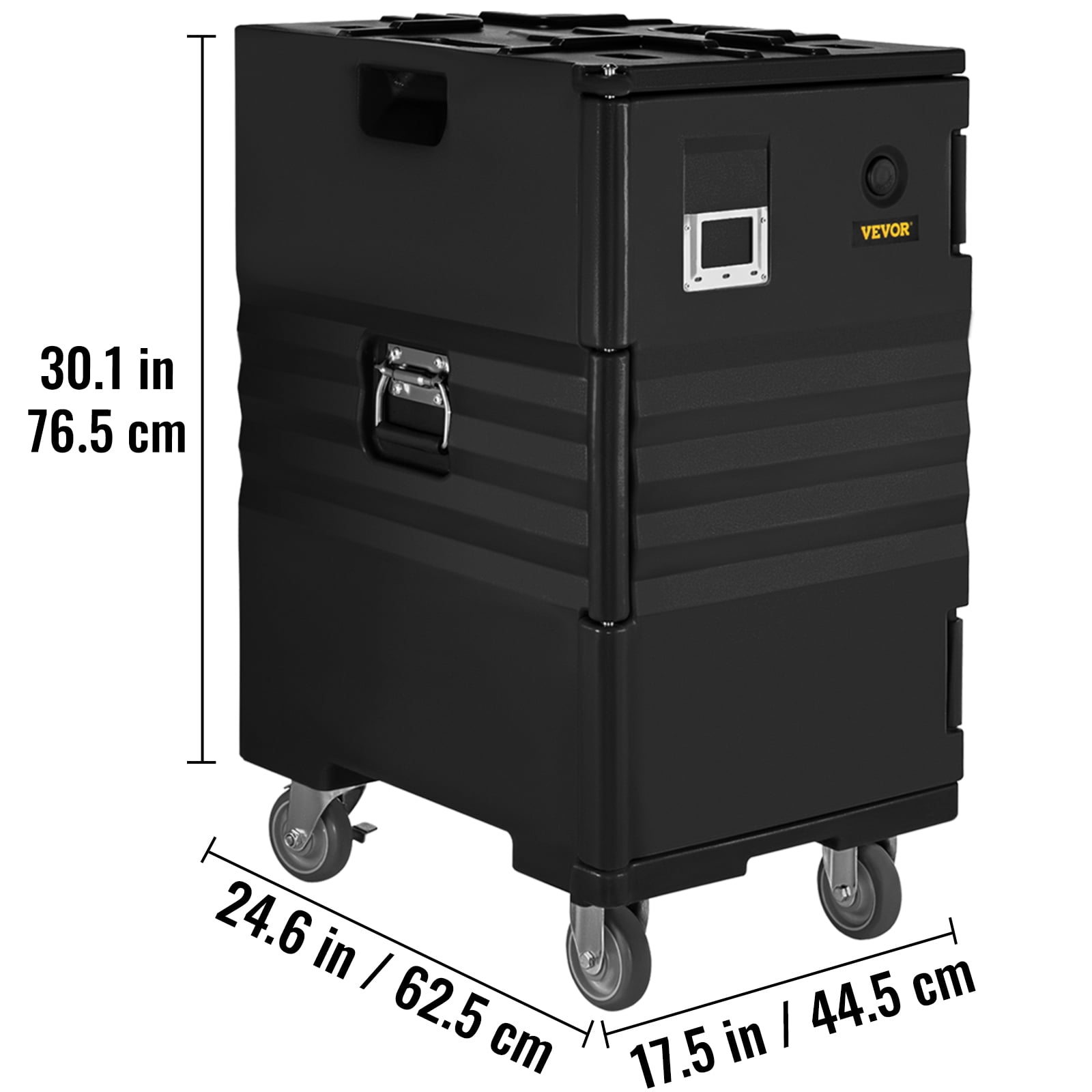 VEVOR Insulated Food Pan Carrier 109 Qt Hot Box for Catering, LLDPE Food Box Carrier with Double Buckles, Front Loading Food Warmer with Handles, End Loader with Wheels for Restaurant, Canteen, Etc. - Image 8