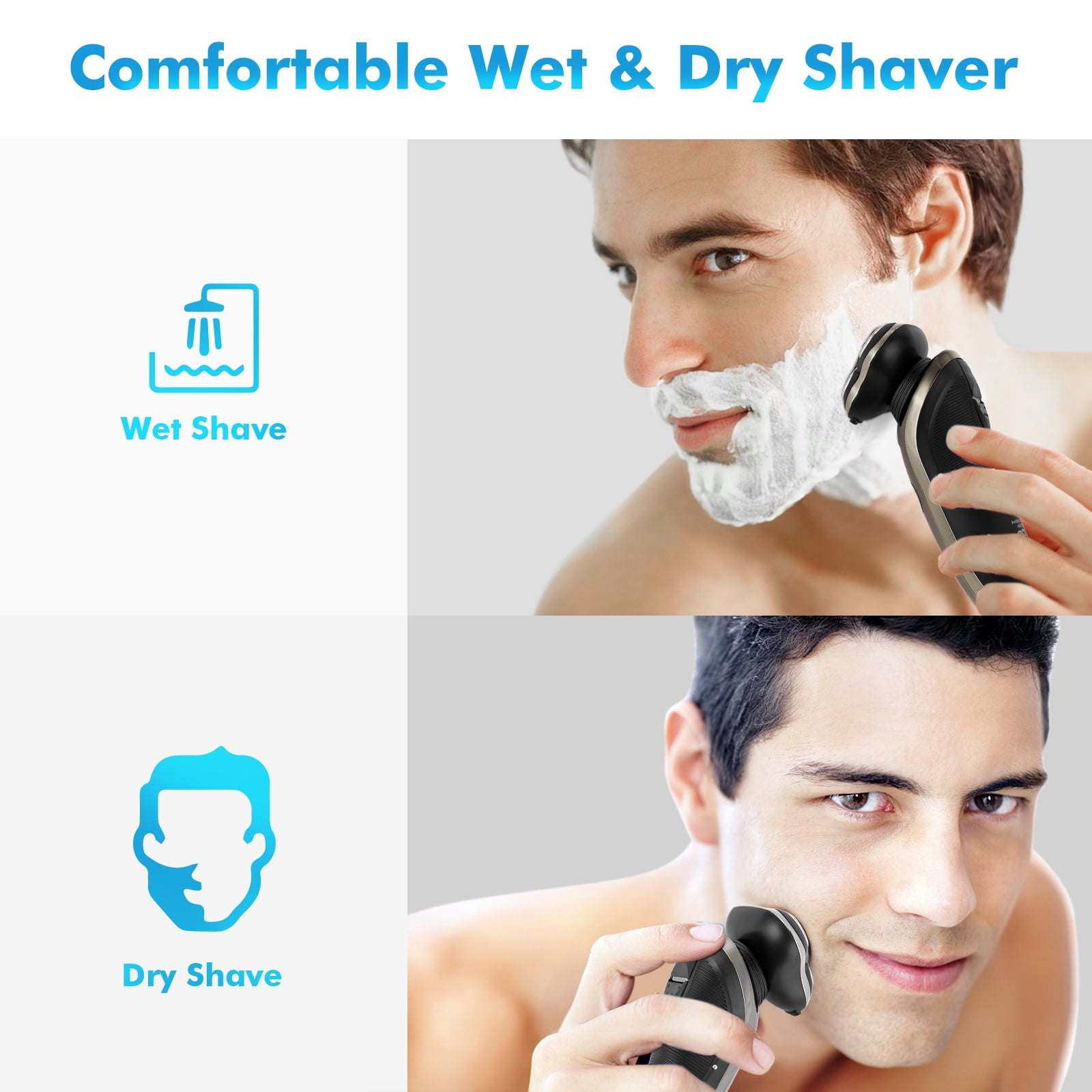 MOOSOO Electric Shaver with Clean Station, Wet Dry Electric Razors for Men, Shaver with Pop-up Trimmer - Image 6