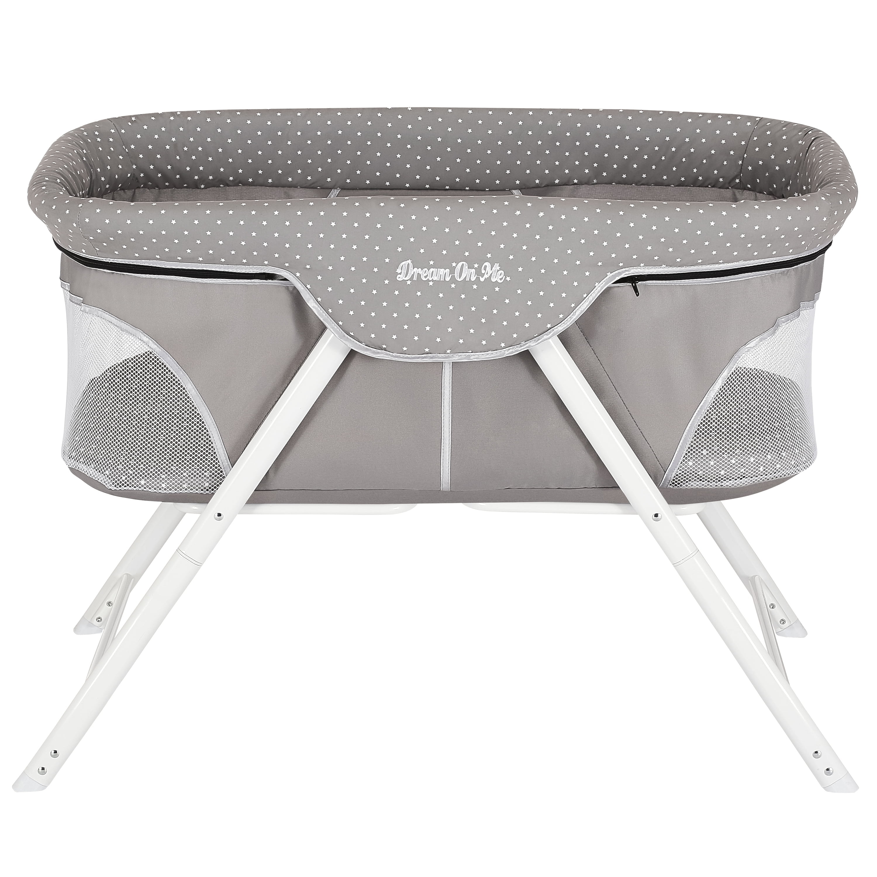 Dream On Me Traveler Portable Bassinet in Twinkle Grey, Lightweight and Breathable Mesh Design - Image 3