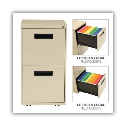 Alera PA54-2820PY Two-Drawer Mobile Pedestal File, 15-7/8w x 19-3/4d x 28-1/4h, Putty - Image 2