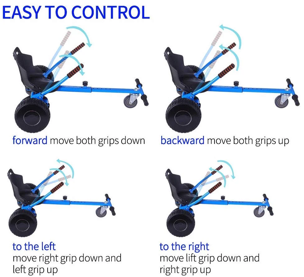 HoverTech All In One Hover Cart Attachment For Hover board - Transform your Hover board into a Go Kart with Hovercart – Blue - Image 5