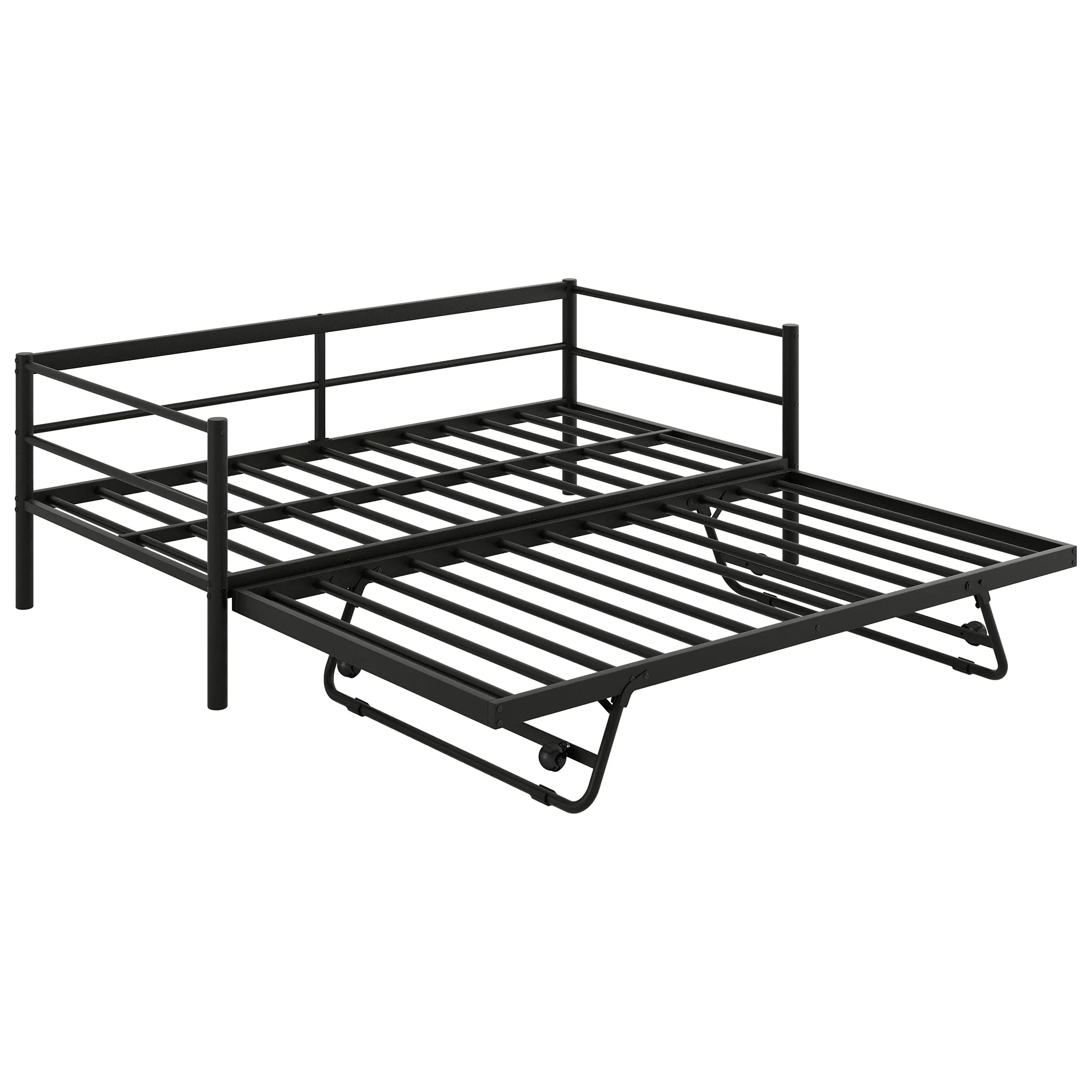 Euroco Metal Daybed with Trundle, Twin, Solid Platform Bed with Pop up Trundle Bed for Bedroom - Image 7