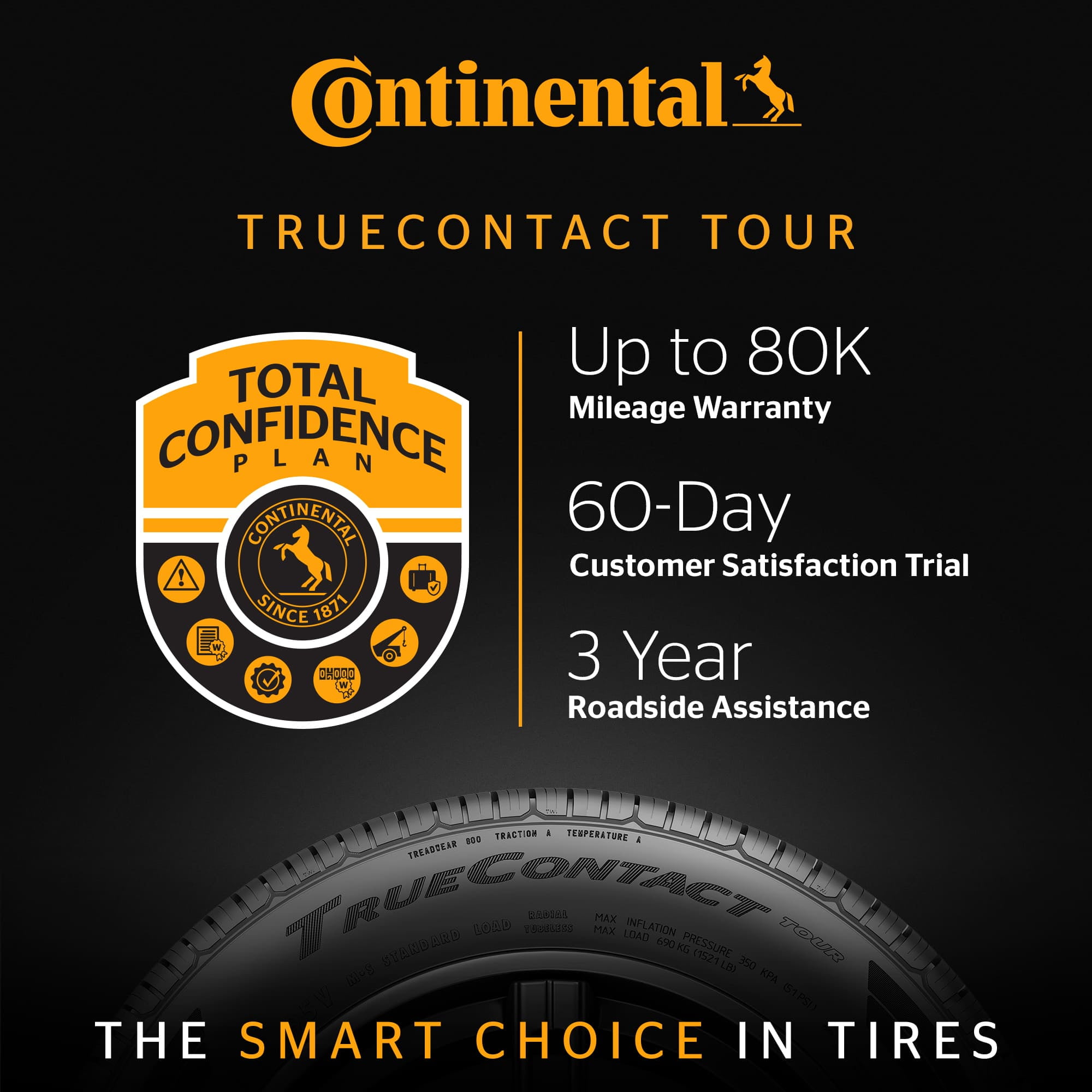 Continental TrueContact Tour All Season 225/60R17 99T Passenger Tire - Image 7