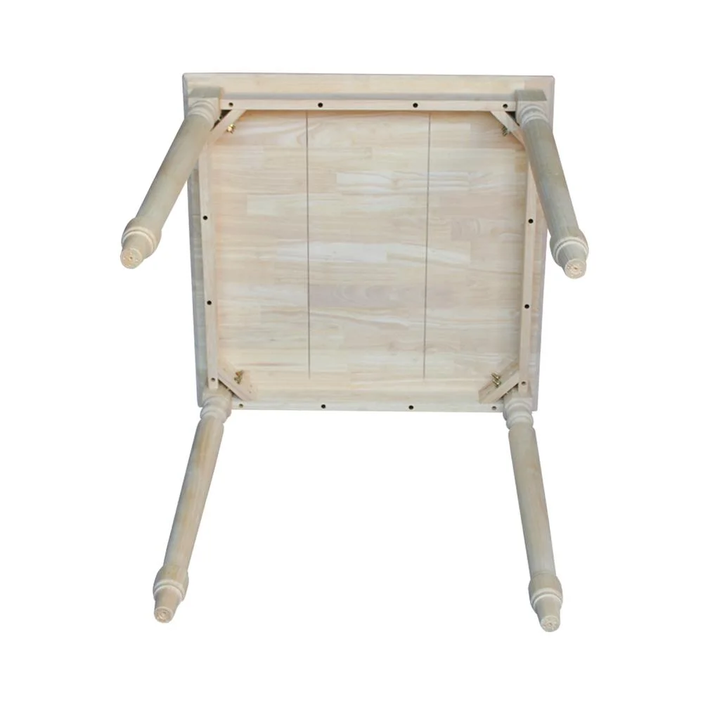 Solid Wood Top Table, Turned Legs - Image 4