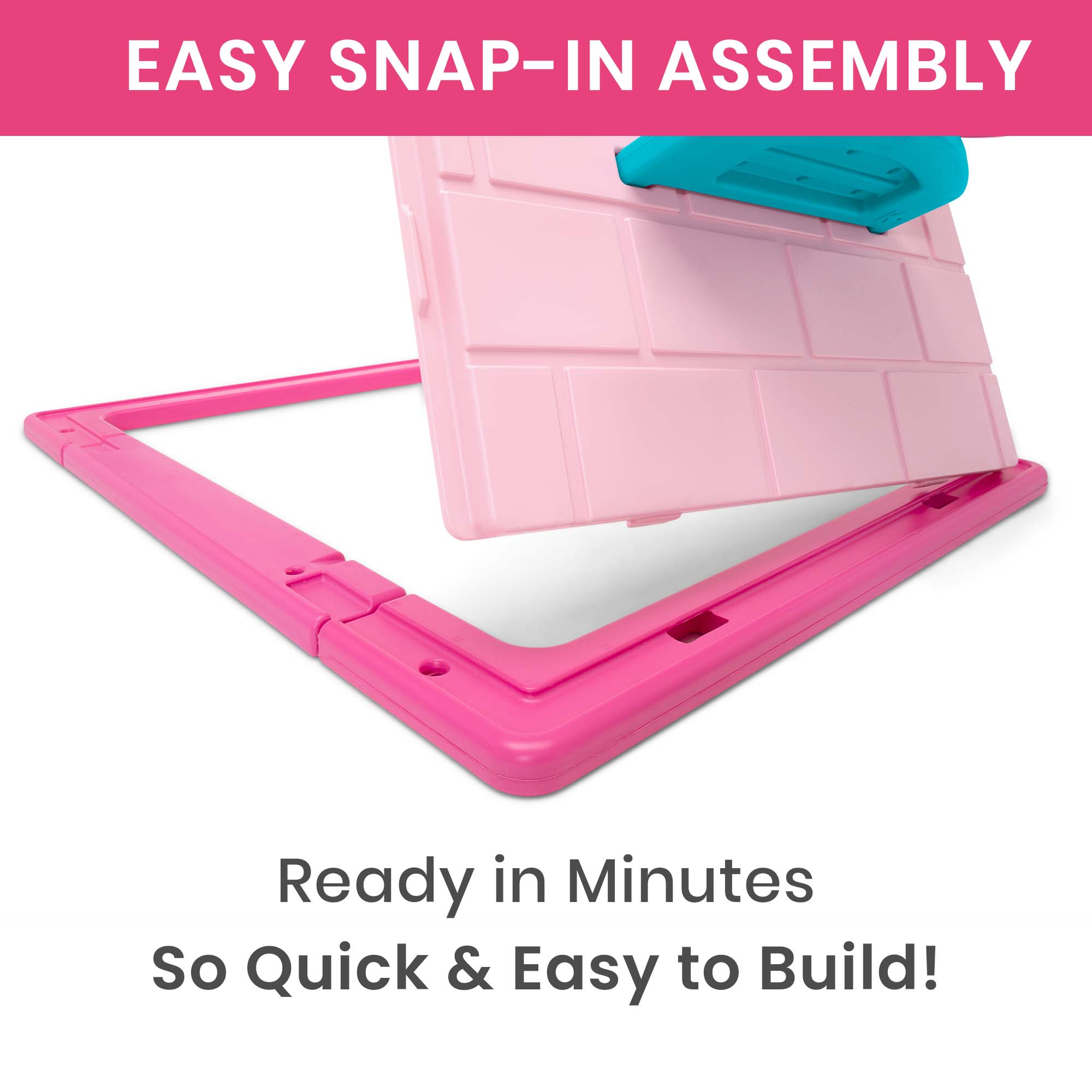 Delta Children Rainbow & Unicorn Plastic Indoor/Outdoor Playhouse with Easy Assembly, Pink - Image 6