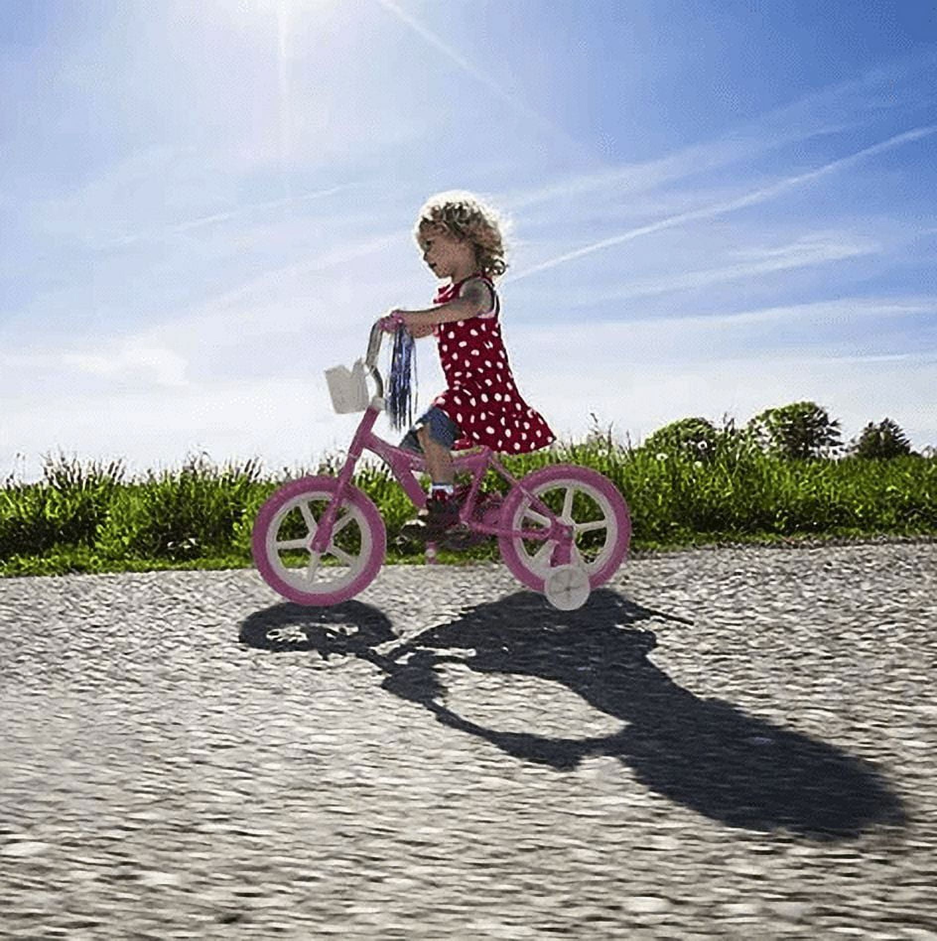 Wonder Wheels 12 In. Kid's Beginner Bicycle for 2-4 Years Old Boy's and Girl's with Foam Tire for Indoor Use No Brake, Pink - Image 3