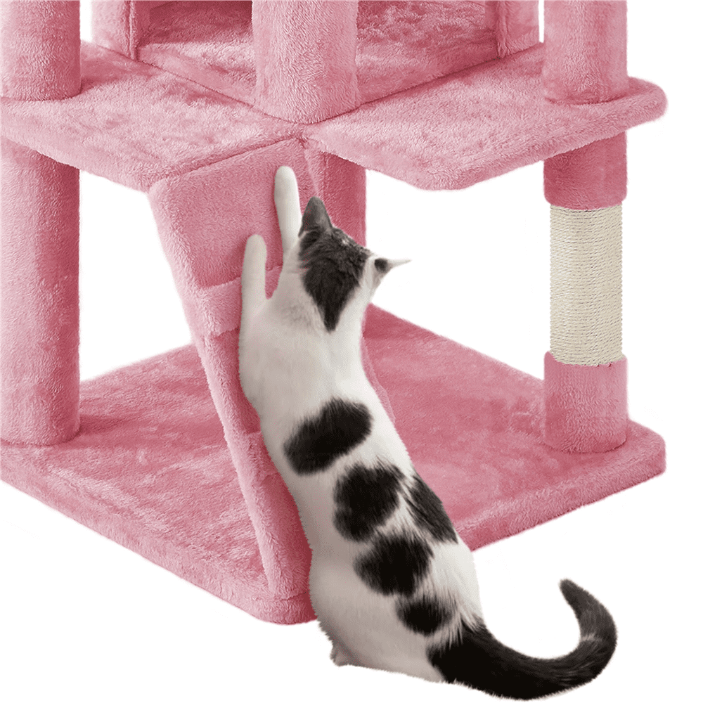 Renwick 70" Cat Tree Condo with 3 Platform & 3 Scratching Posts, Pink - Image 11