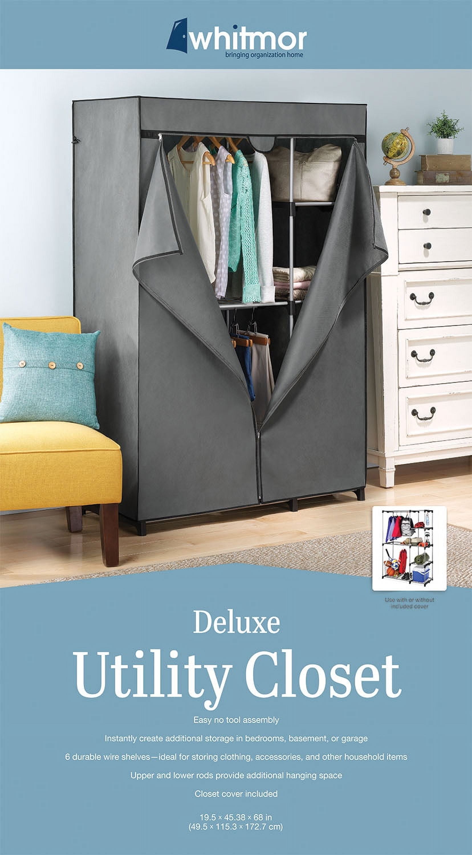 Whitmor Deluxe Utility Closet Organizer - 6 Shelves - Metal - Removable Cover - Adult Use - Image 5