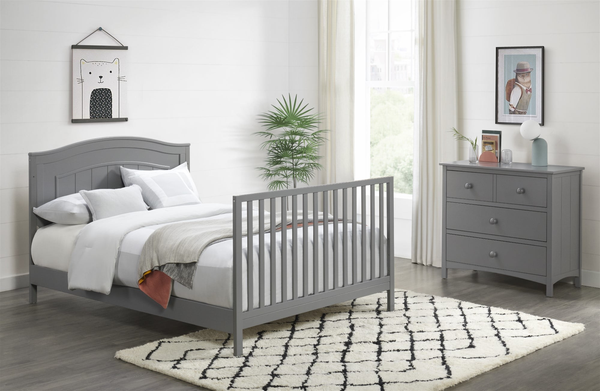 Oxford Baby North Bay 4-in-1 Convertible Crib, Dove Gray, GREENGUARD Gold Certified, Wooden Crib - Image 16