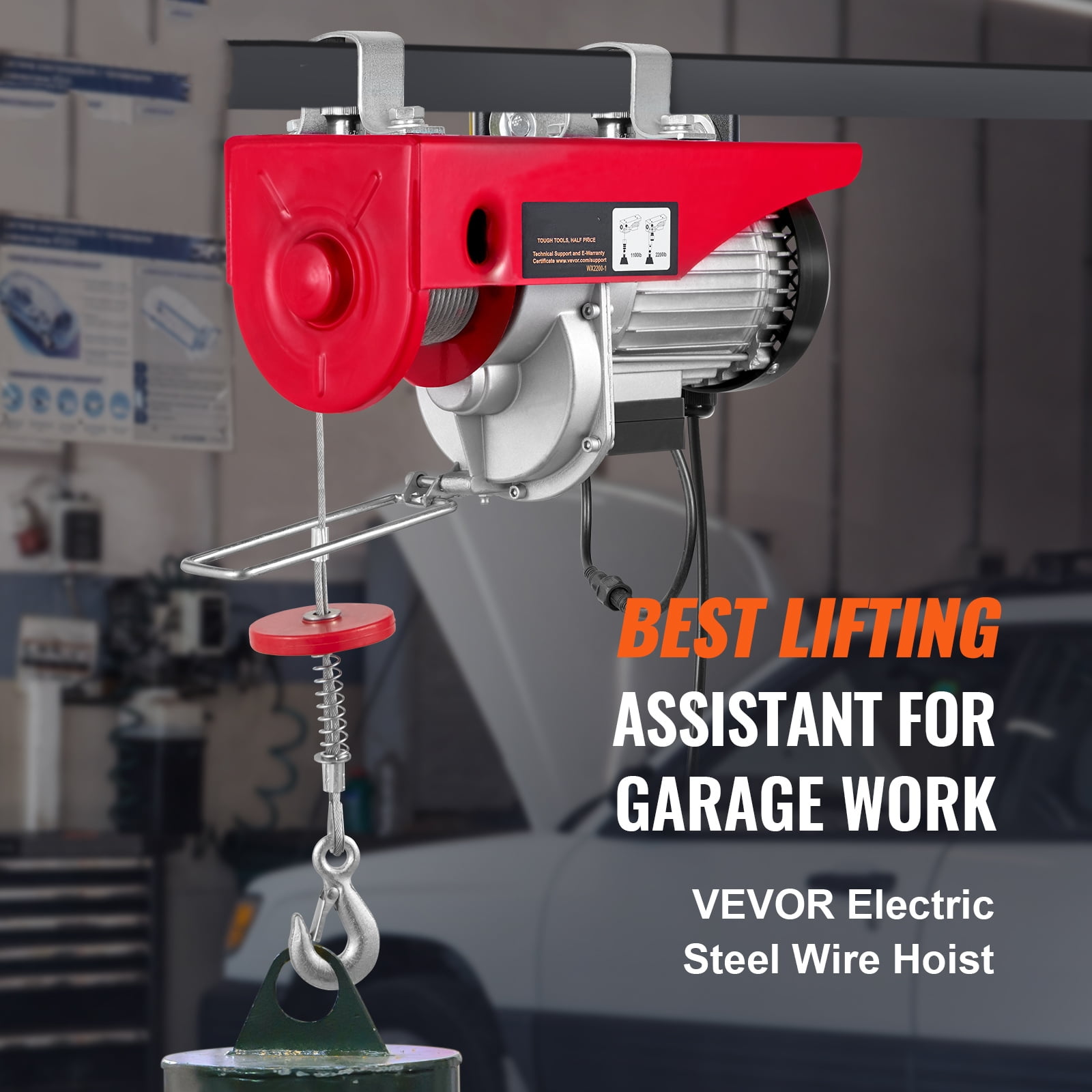 VEVOR Lift Electric Hoist 2200lbs, 1600W 110V Electric Winch with Wireless Remote Control - Image 9