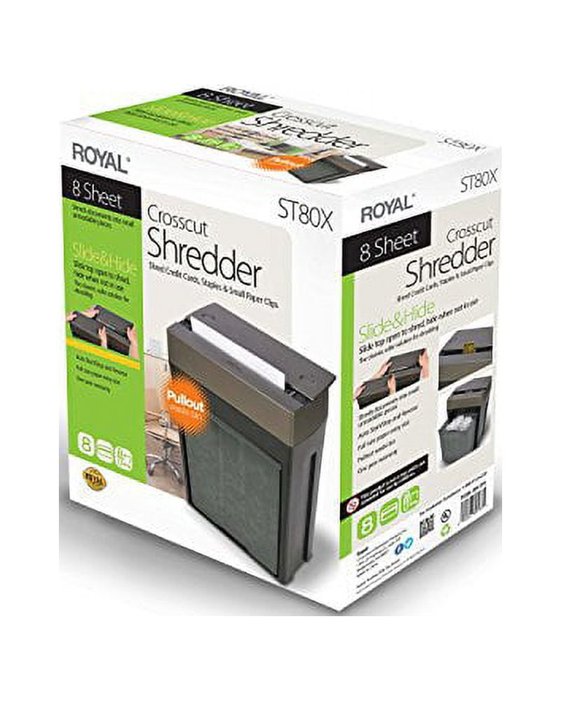 Royal ST80X 8-Sheet Crosscut Paper Shredder with Pullout Basket - 89177V - Image 6
