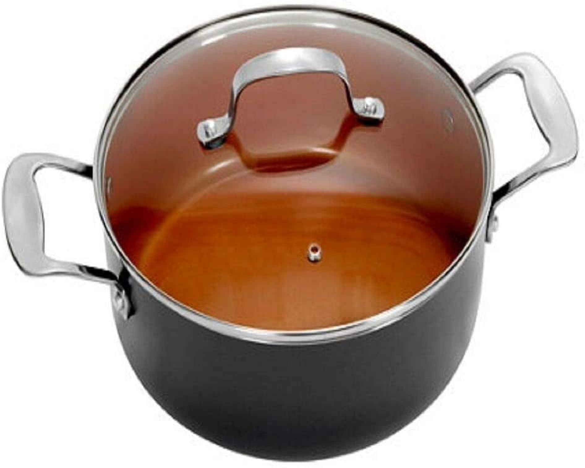 Gotham Steel 7-Quart Stock Pot with Ultra Nonstick Ceramic and Titanium Coating includes Tempered Glass Lid – Dishwasher Safe - Image 2