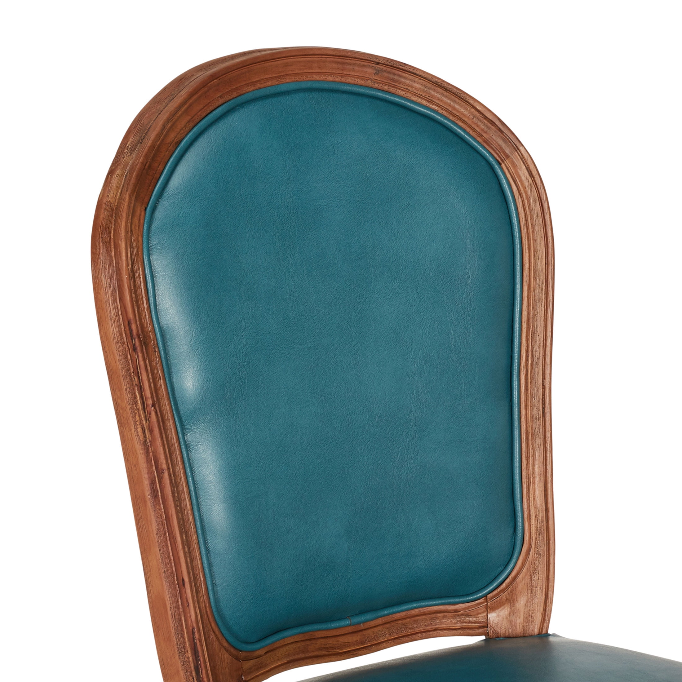 The Pioneer Woman Harper Wood Trim Office Chair, Turquoise Faux Leather - Image 2