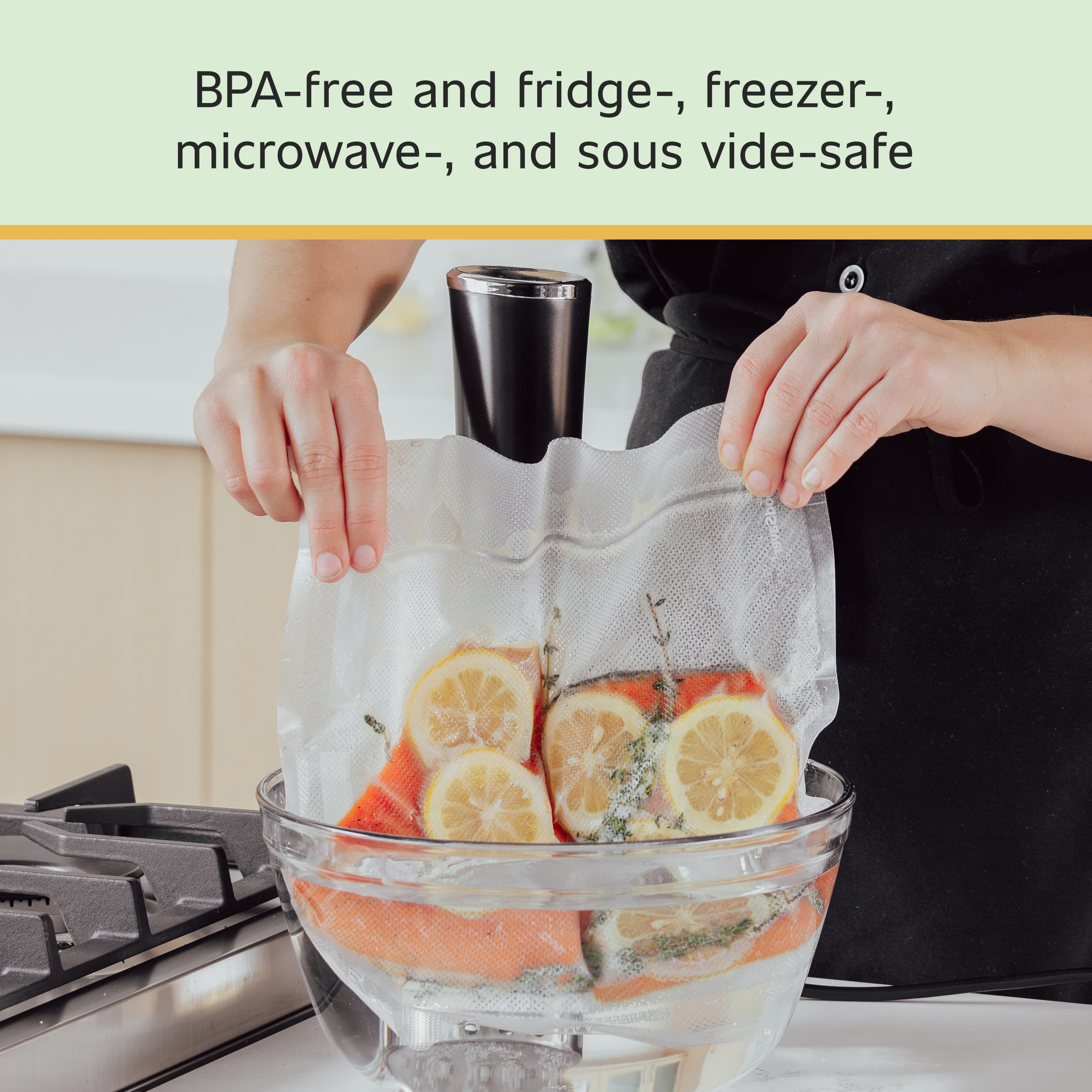 FoodSaver 2-in-1 Vacuum Sealer Machine Starter Kit with (60) Pre-Cut Bags, Professional Food Sealer With Built-In Handheld, Heavy Duty Construction, Complete Starter System for Bulk Food Storage & Freezer Meals - Image 10