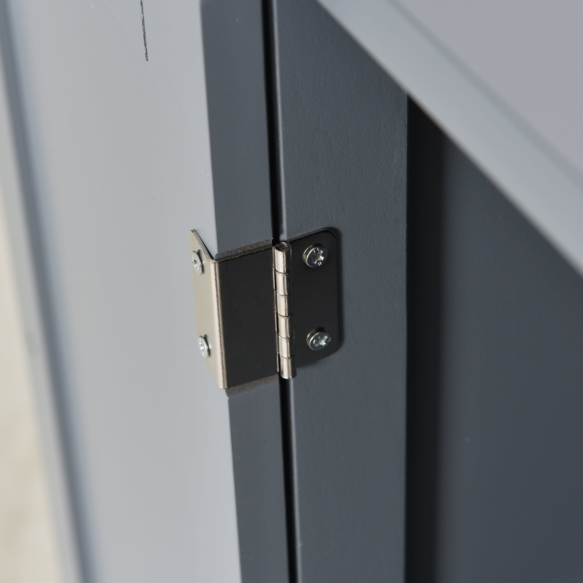 EUROCO Kitchen Island Cart with Solid Wood Top and Locking Wheels, 4 Door Cabinet and Two Drawers, Spice Rack and Towel Rack, Gray - Image 6