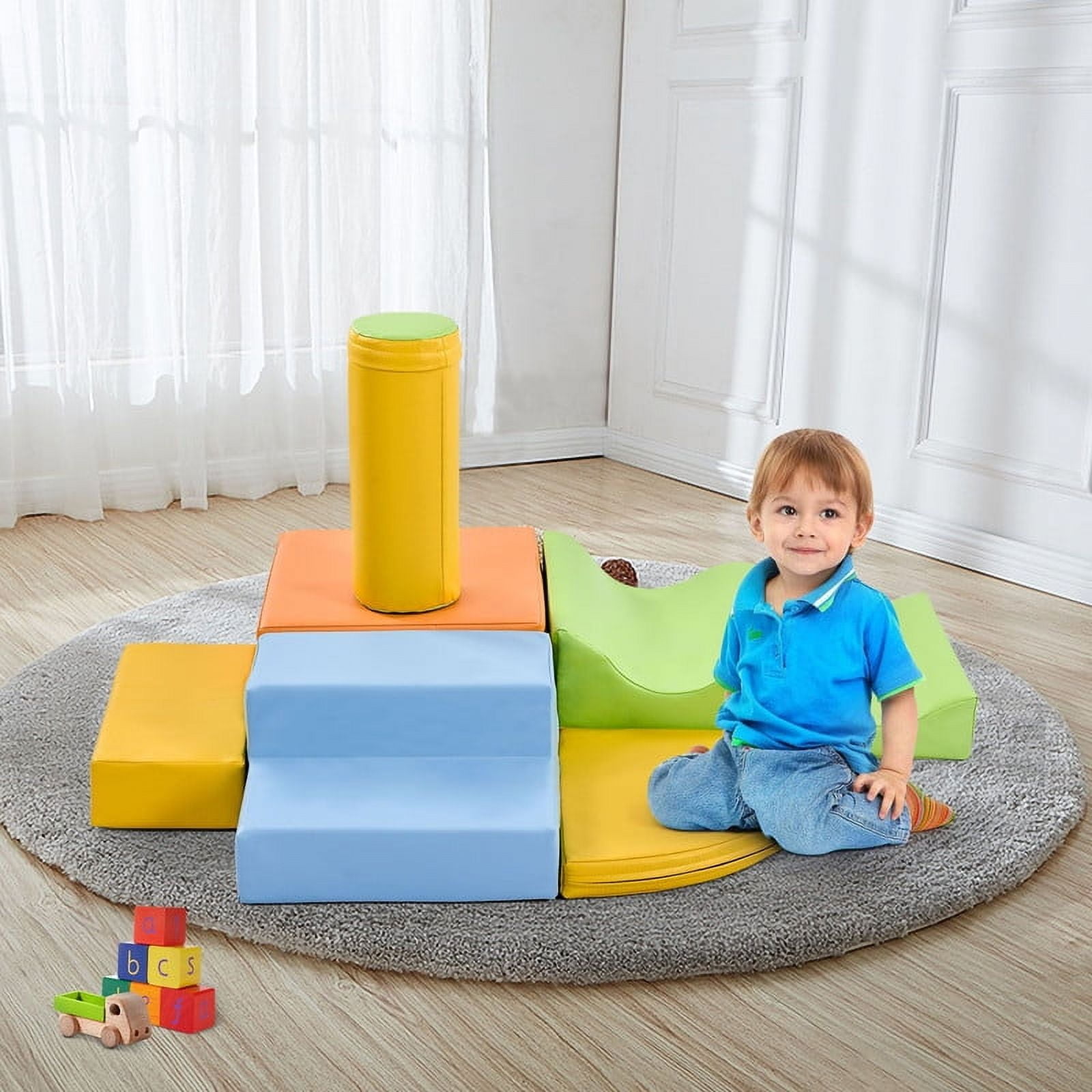 Aukfa 6-Piece Kids Climbing Toys, Baby Climber Blocks for Toddlers, Foam Play Gym Climbing Structures for Indoor Climb- Yellow - Image 3