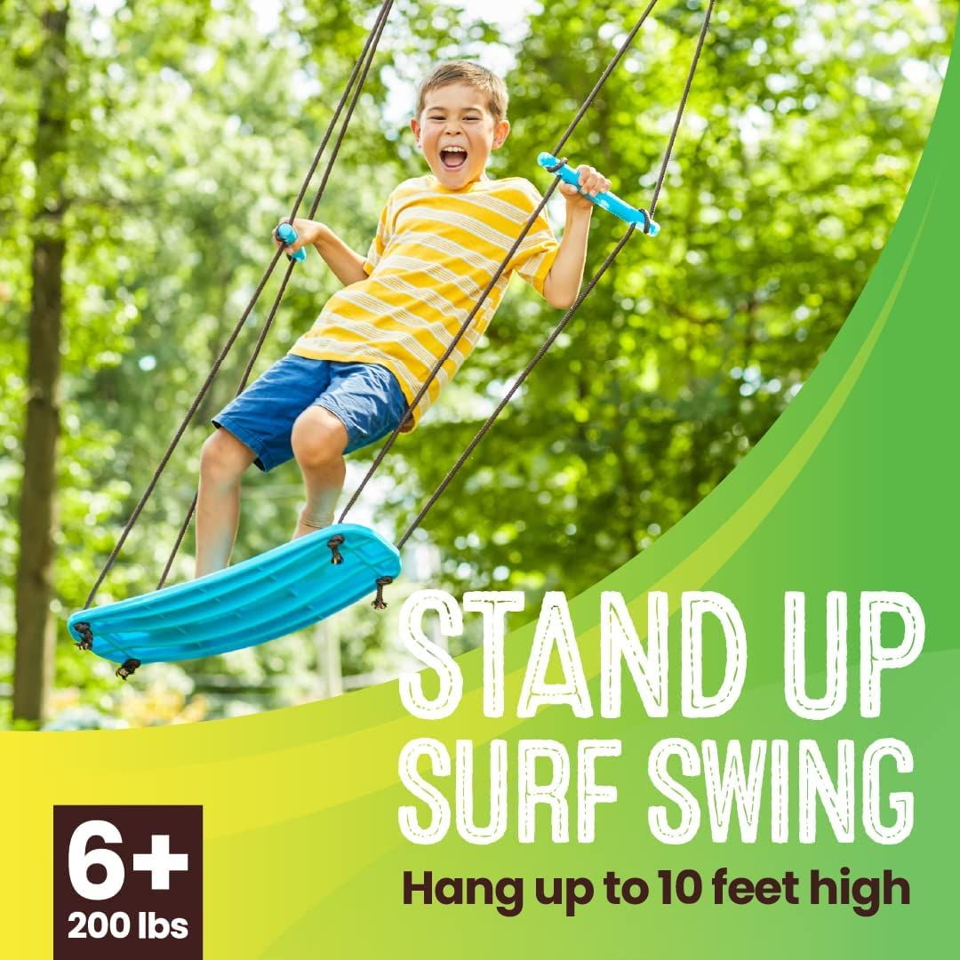 Swurfer Kick Stand Up Outdoor Tree Swing for Kids Holds Up to 200 lbs Ages 6 Years and Up - Image 2