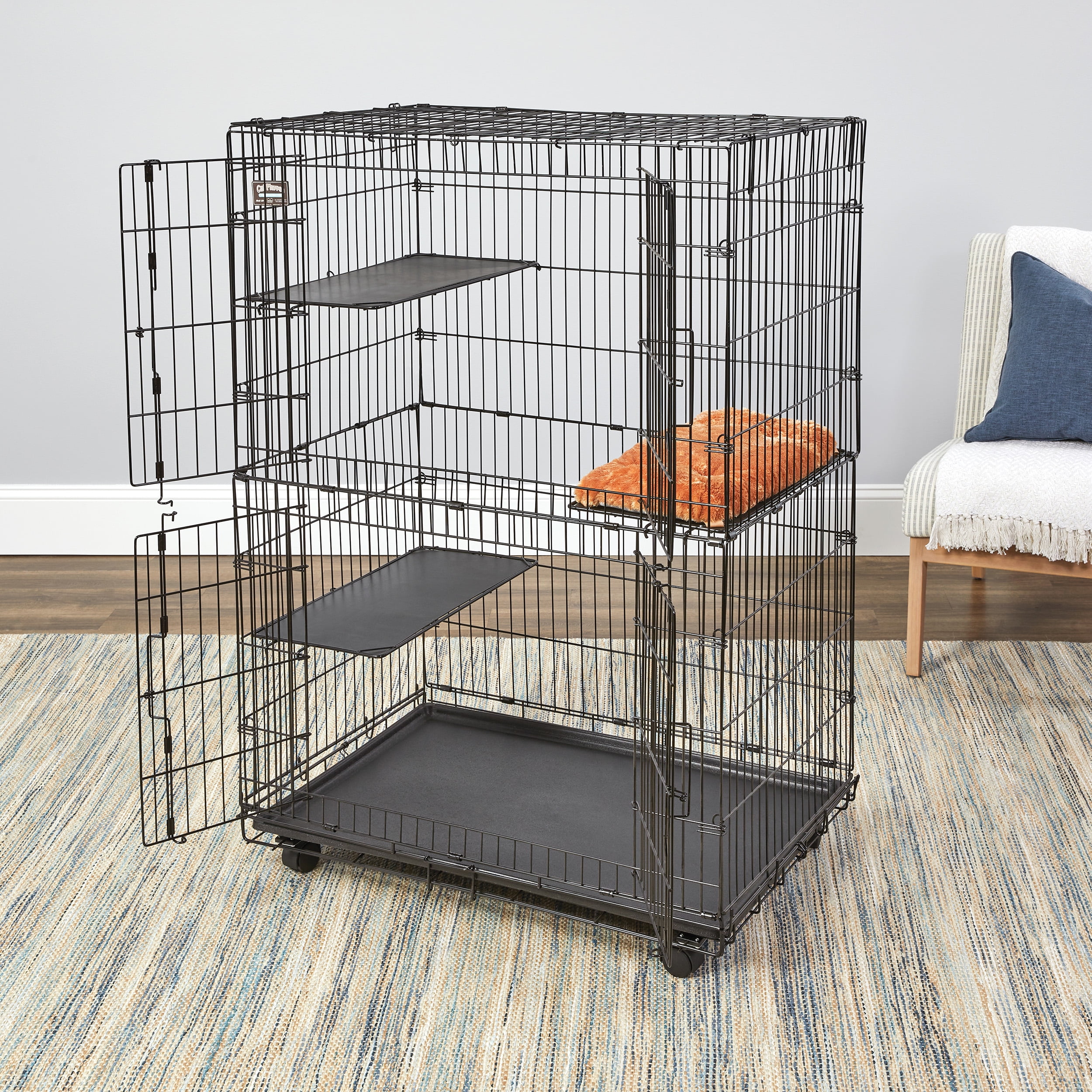 MidWest Homes for Pets, Collapsible Cat Playpen, Large 51-inches tall play area with four tiers - Image 6