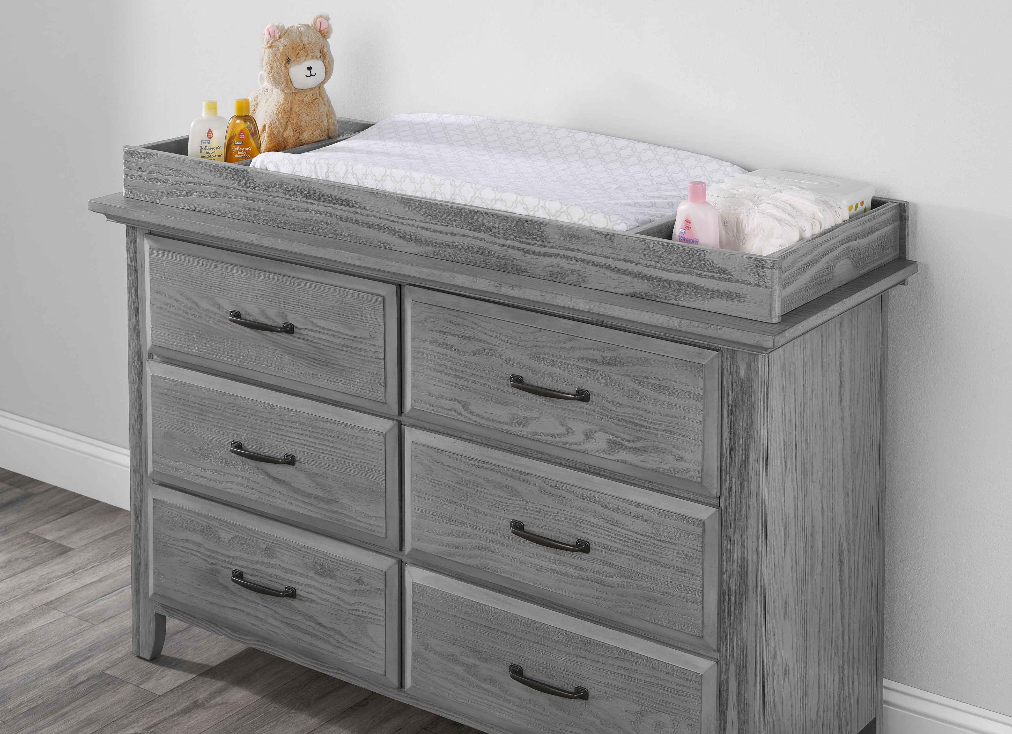 Oxford Baby Changing Topper for Willowbrook & Kenilworth 6-Drawer Dressers, Graphite Gray - Image 4