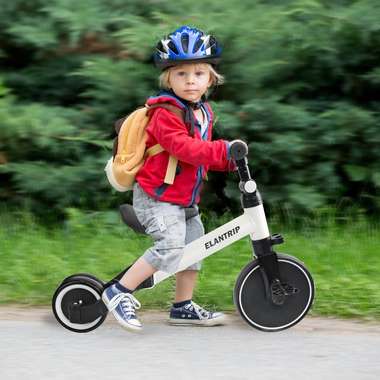 Kids Tricycle, 5-in-1 Toddler Balance Bike with Removable Pedals, White Tricycles for Toddlers Kids 1-4 Years Old Boys Girls Birthday Gift, Baby Bike Infant Trike Toddler Bike - Image 7