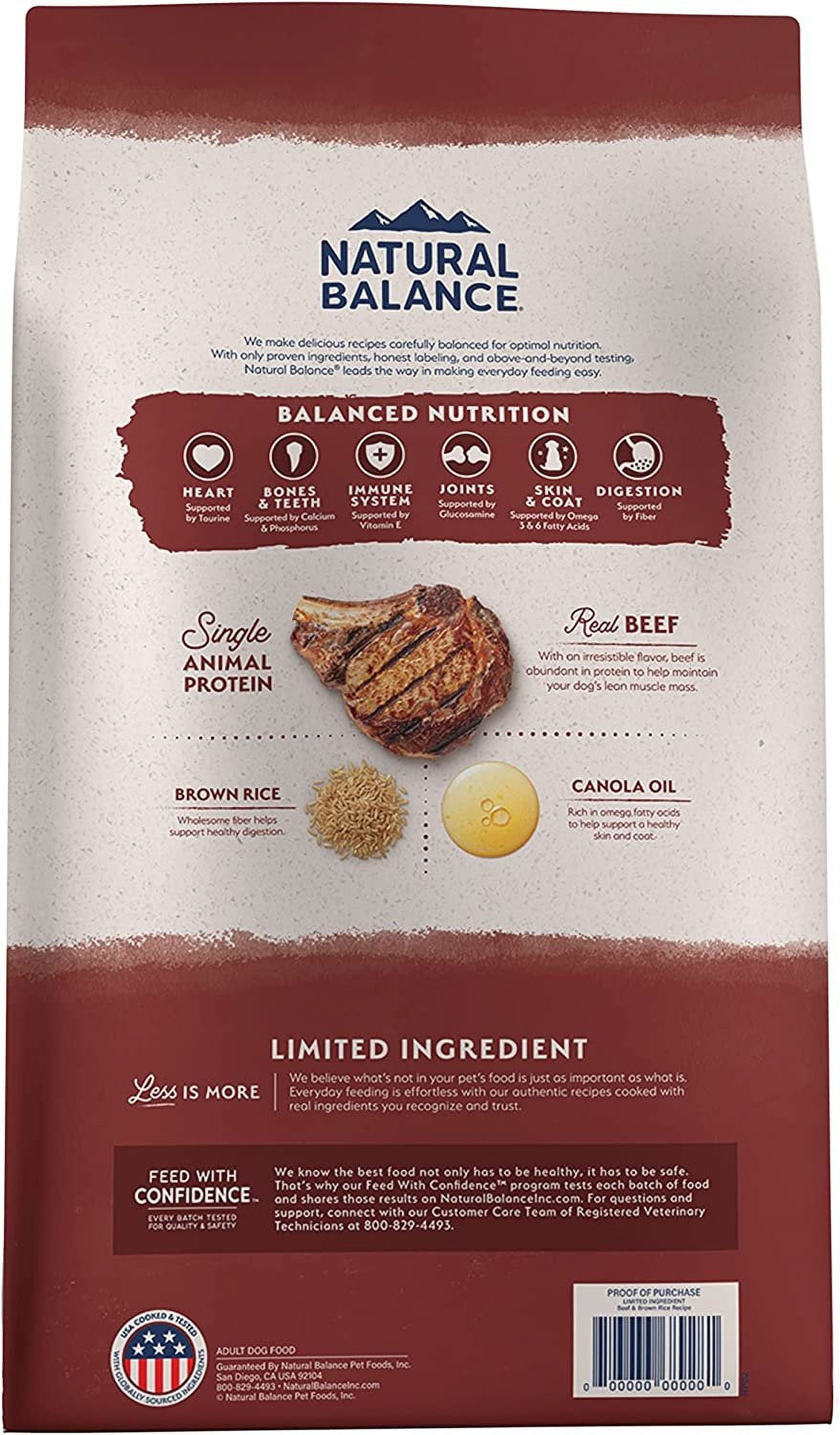 Natural Balance Pet Foods Limited Ingredient Dry Dog Food Beef Brown Rice 4lb - Image 5