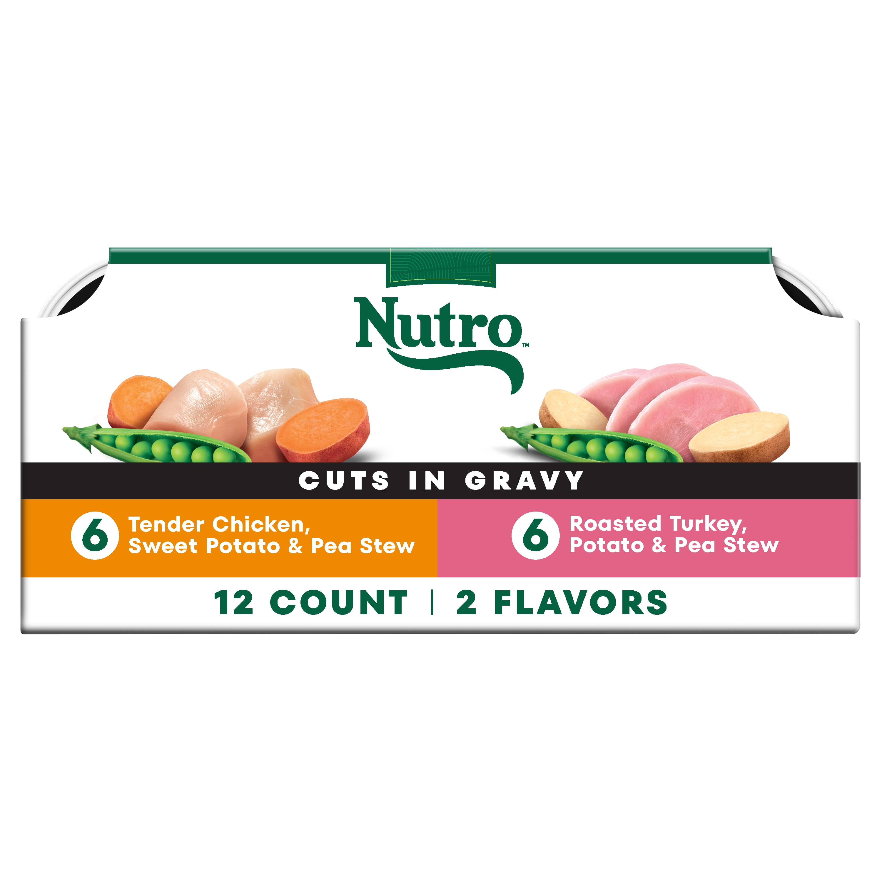 (4 pack) Nutro Cuts in Gravy Natural, Grain-Free Wet Dog Food Variety Pack, (12 Pack) 3.5 oz. Trays - Image 2