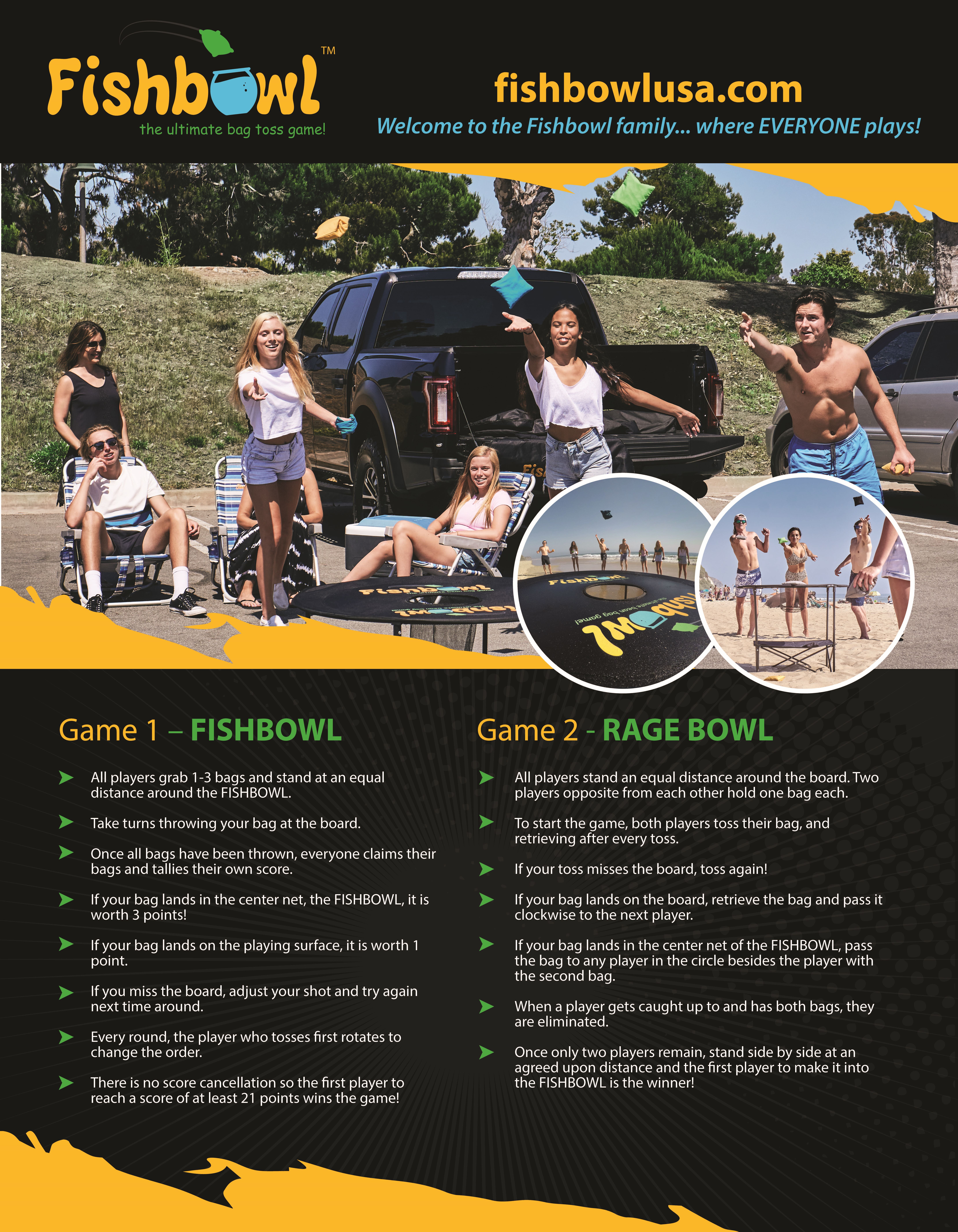 Cornhole - 'Fishbowl' The Ultimate Portable Bag Toss Game! - Image 9