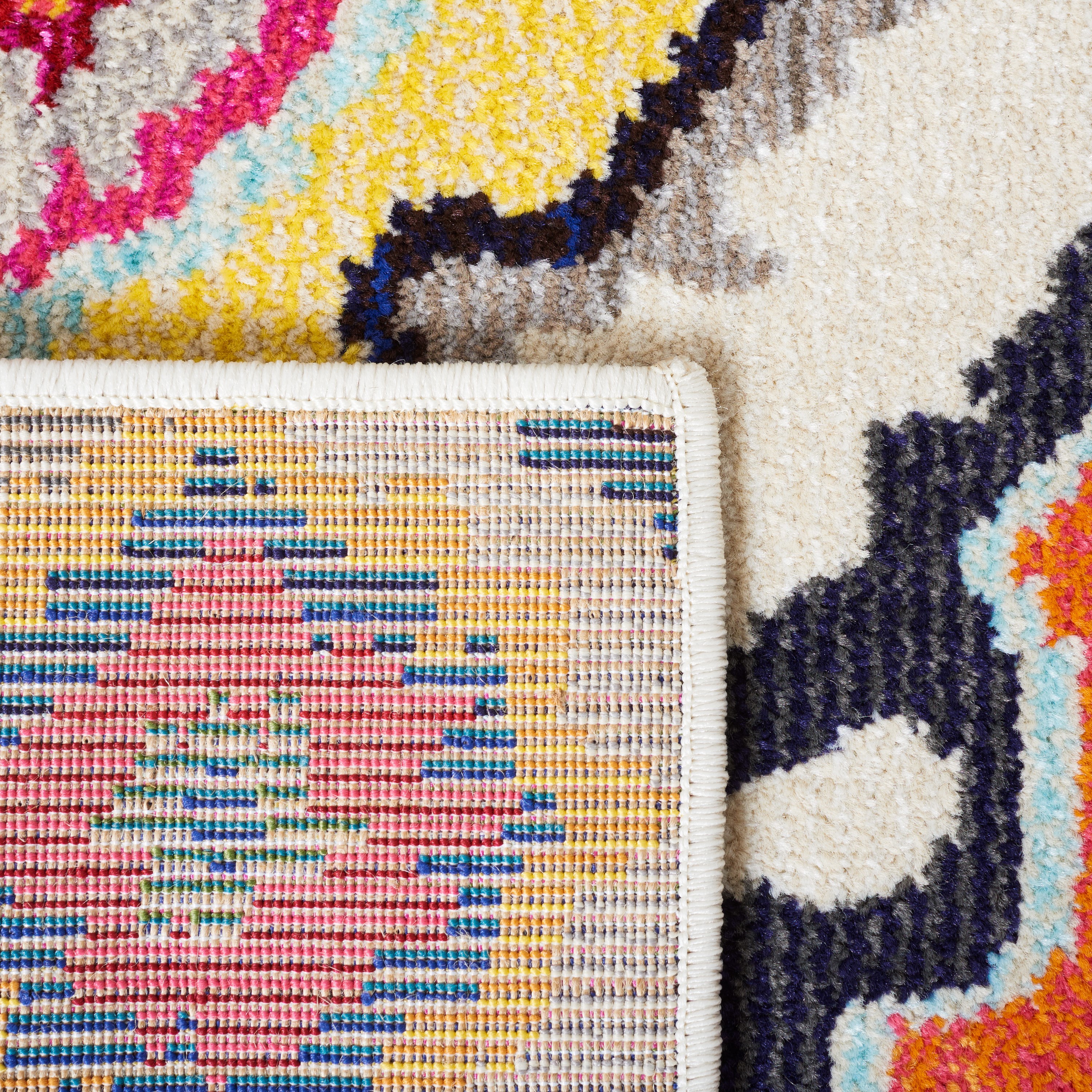 SAFAVIEH Monaco Darwin Abstract Area Rug, Ivory/Multi, 4' x 5'7" - Image 7