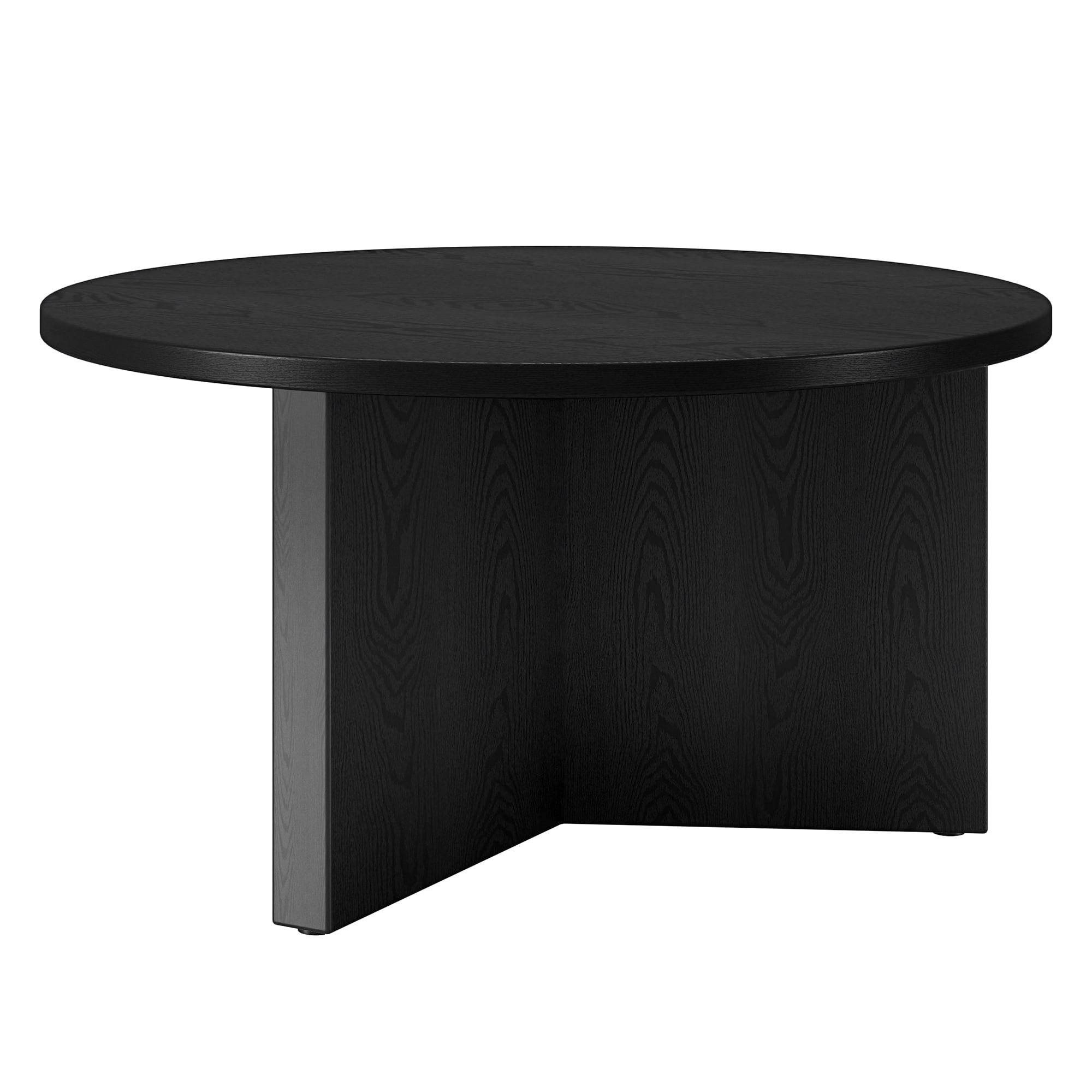 Evelyn&Zoe Anders 32" Wide Round Coffee Table, Black Grain - Image 6