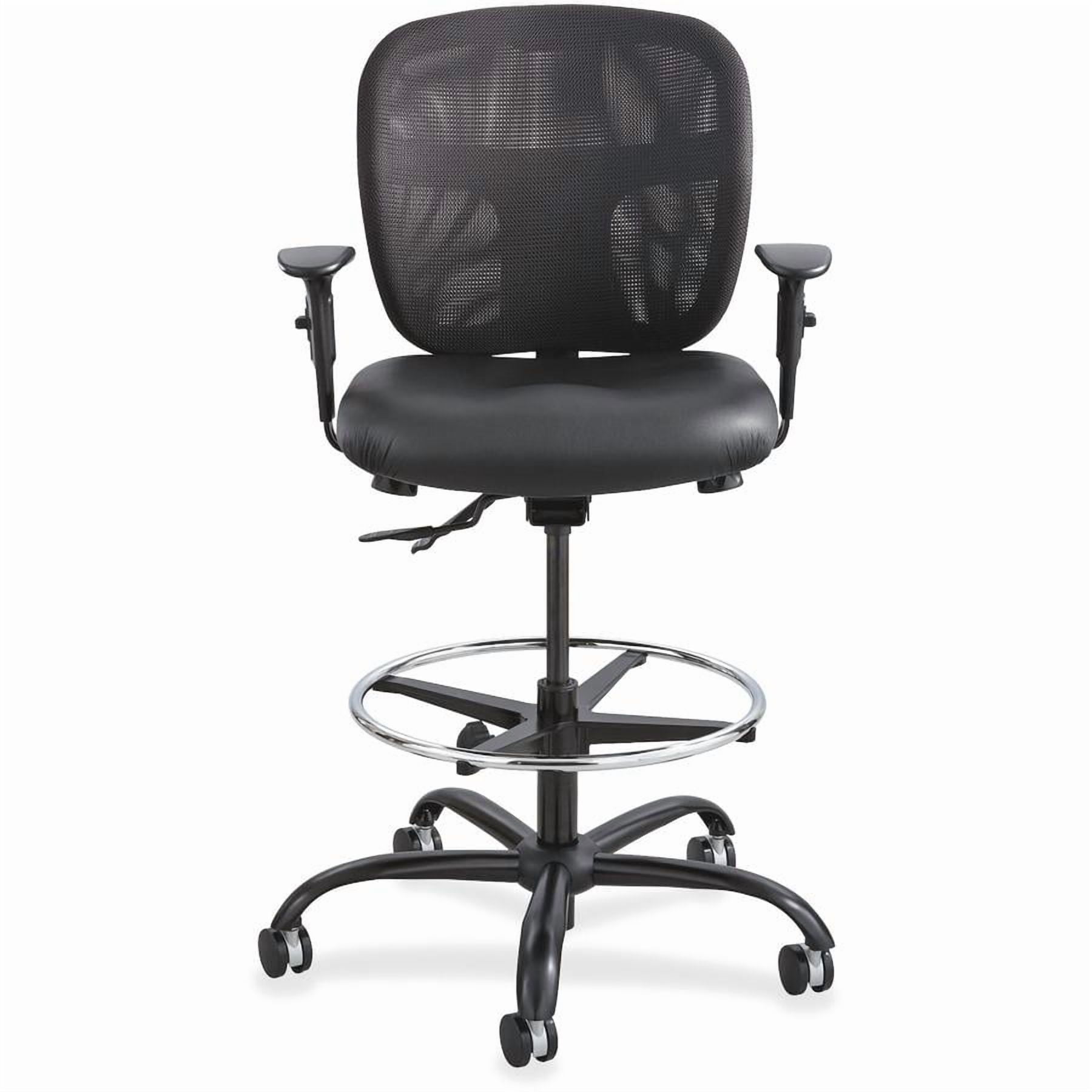 Safco Big and Tall Stool, Heavy Duty Black Vinyl Seat Mesh Back Rated to 400 lbs. - Image 4