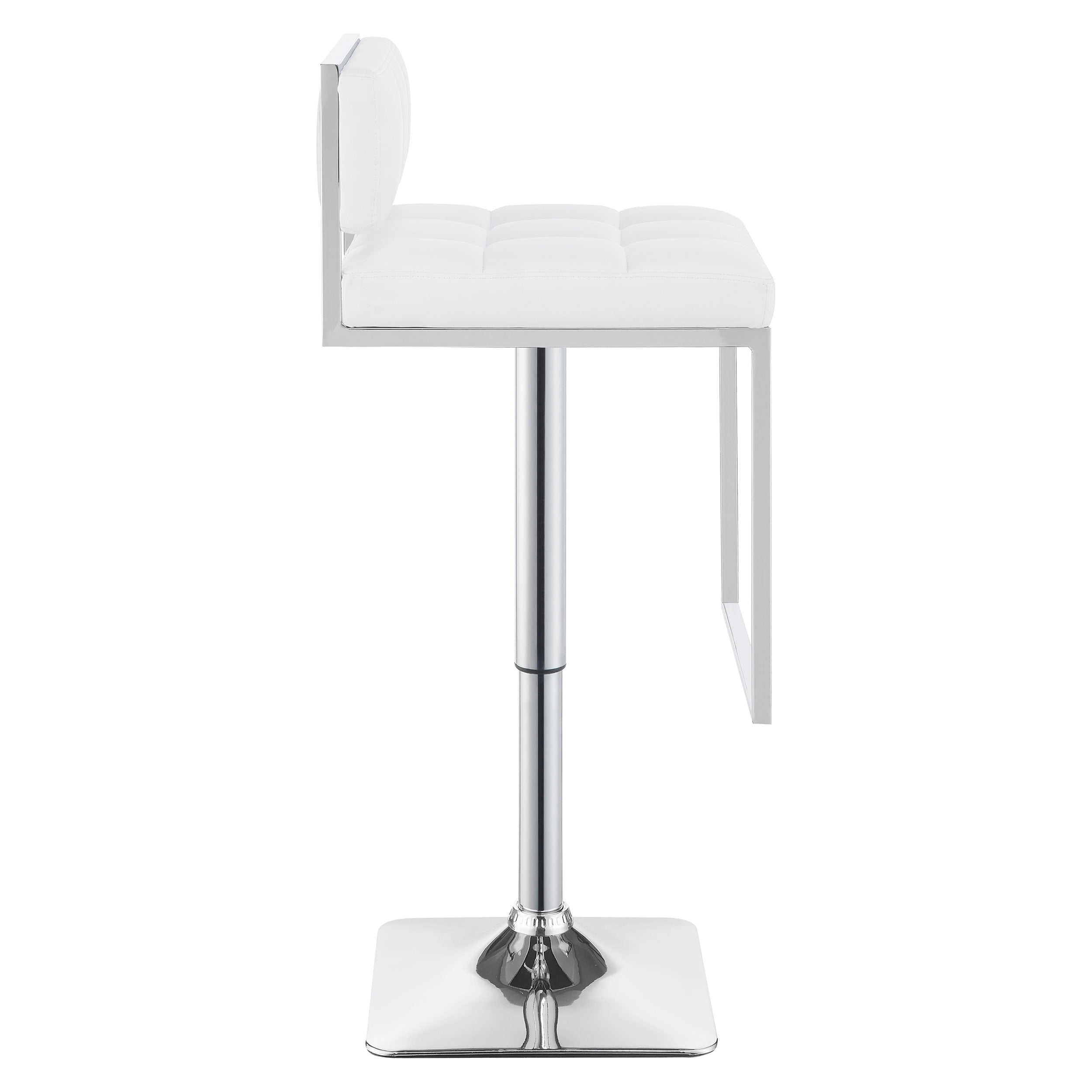Alameda Adjustable Bar Stool Chrome and White - Image 4