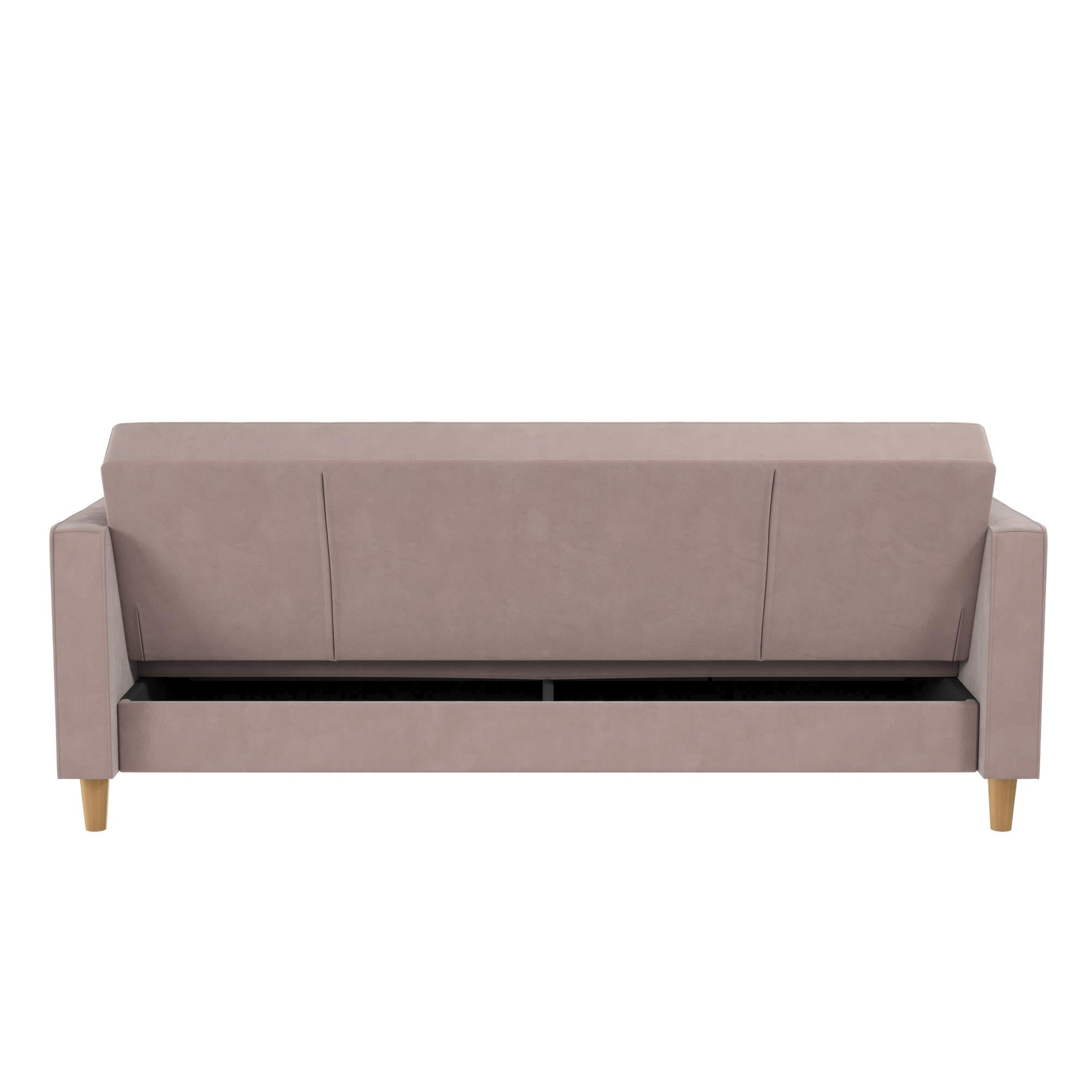 CosmoLiving Liberty Futon with Storage, Blush Velvet - Image 17