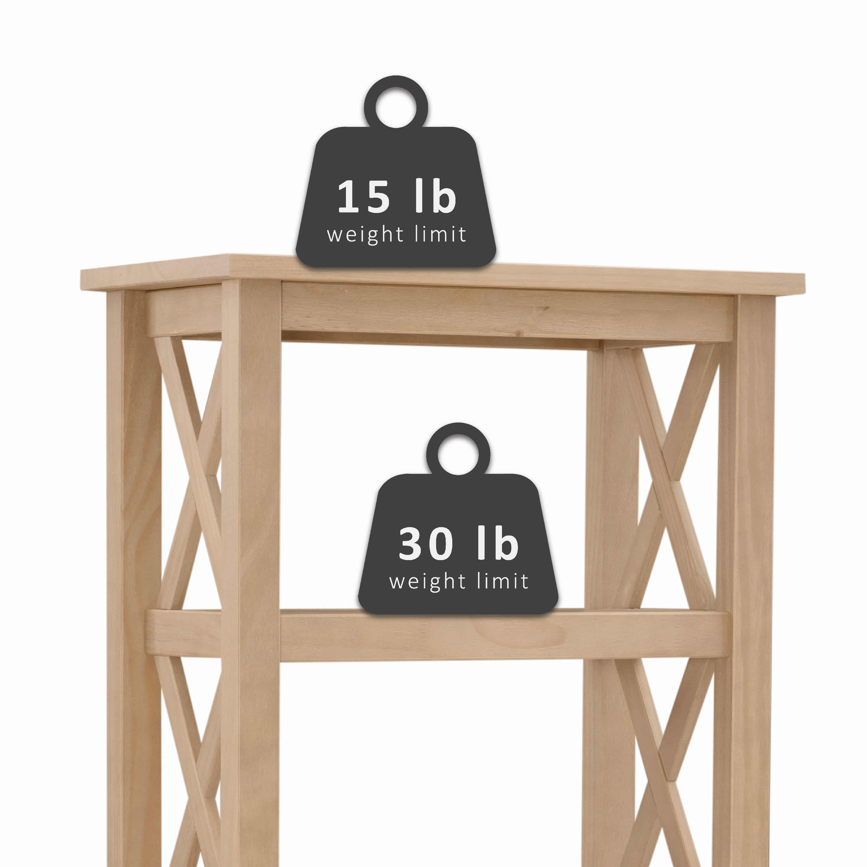 Linon Edmiston 4-Shelf Bookcase, 54" Tall, Driftwood - Image 10