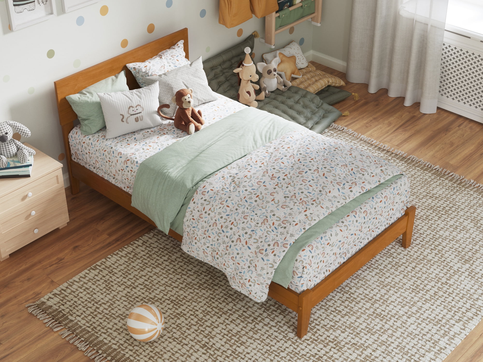 AFI Orlando Twin Solid Wood Foundation Bed, Light Toffee - Image 10