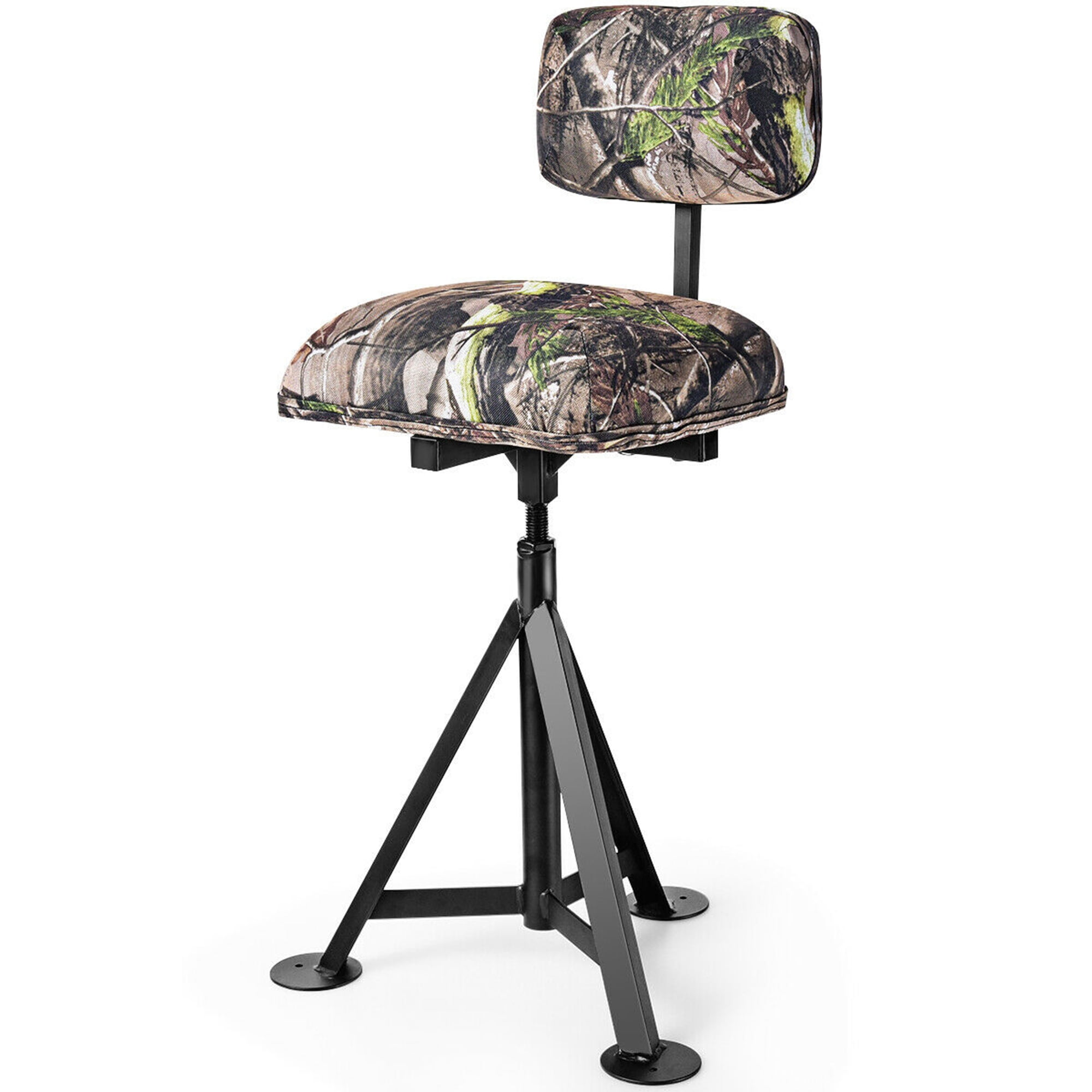 Gymax Swivel Hunting Chair Tripod Blind Stool w/ Detachable Backrest Outdoor Camping - Image 10