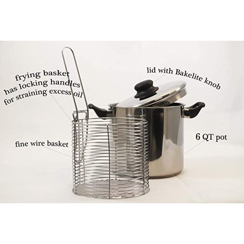 Cook Pro 6-Quart 18/10 Stainless Steel Stovetop Deep Fryer/Stock Pot - Image 4