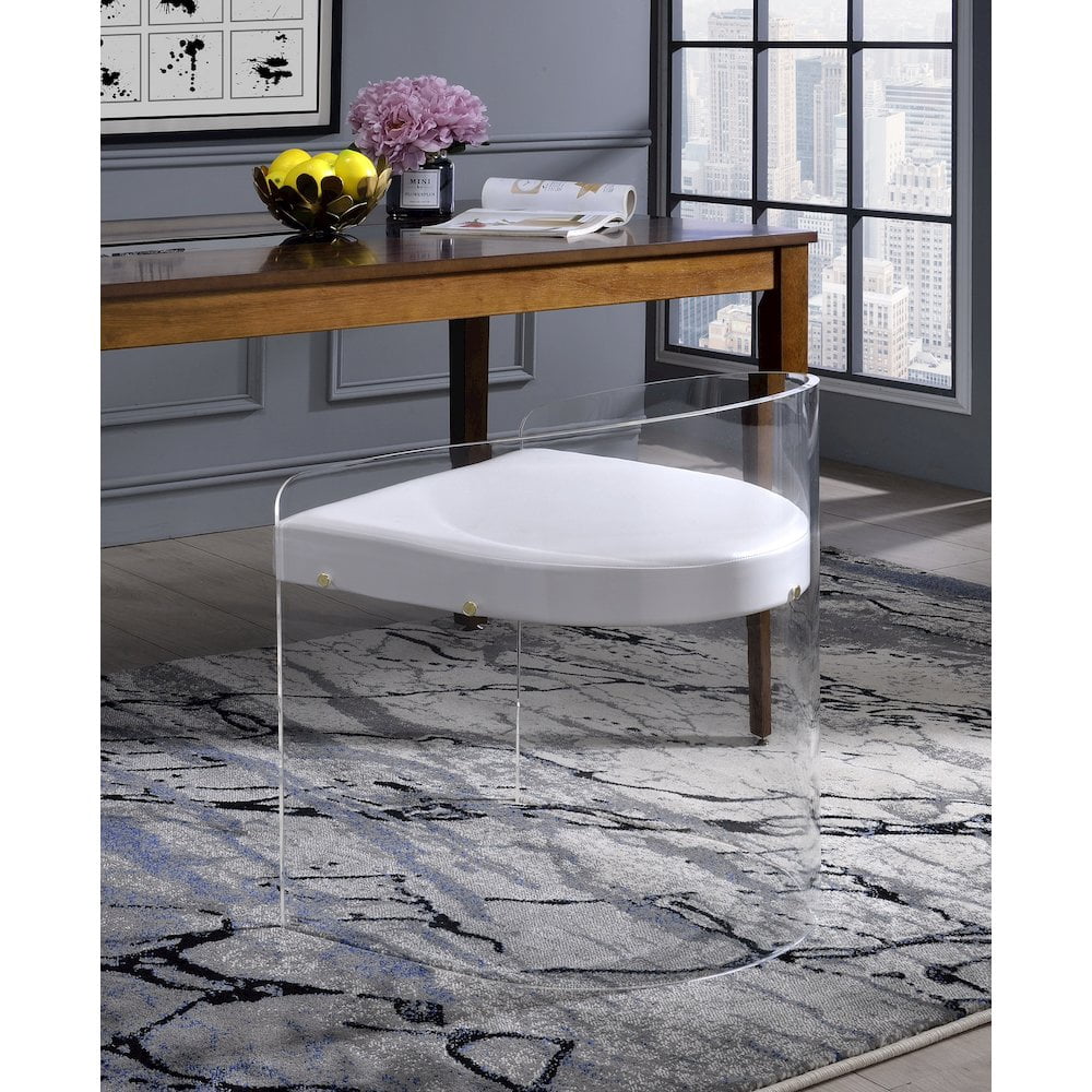 Fox Hill Trading Pure Decor 19" U Shape Lucite and Acrylic Dinner Chair in Clear - Image 5