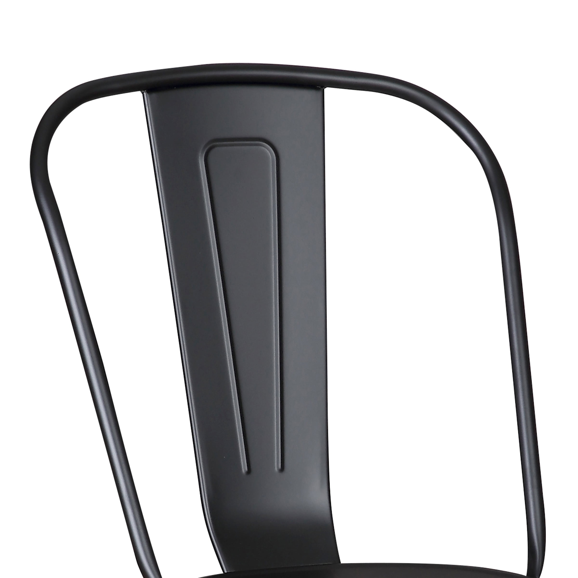 AC Pacific Cole Collection Modern Style Metal Dining Room Kitchen Bar Chairs (Set of 2), Matte Black - Image 6