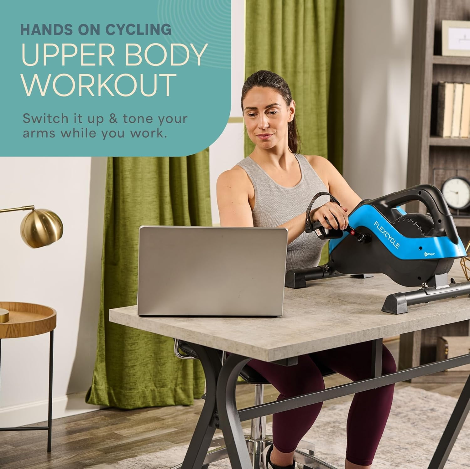 LifePro Under Desk Elliptical & Mini Bike – Quiet Desk Bike Pedal Exerciser for Seniors, Portable Under-Desk Foot Cycle & Home Office Exercise Equipment - Blue - Image 5