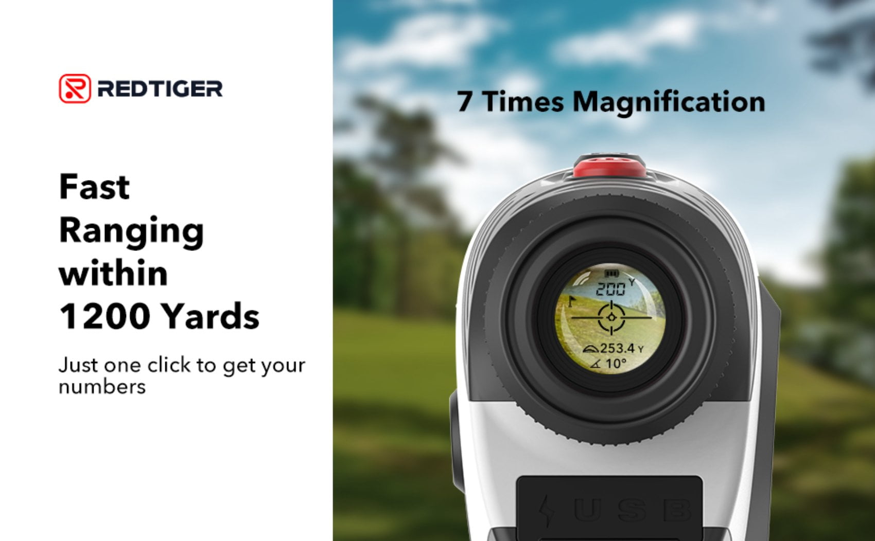 REDTIGER Laser Golf/Hunting Rangefinder, 7X Magnification Clear View 1200 Yards Laser Range Finder, Slope Measurement, Flag Pole Lockin, Short - Image 12