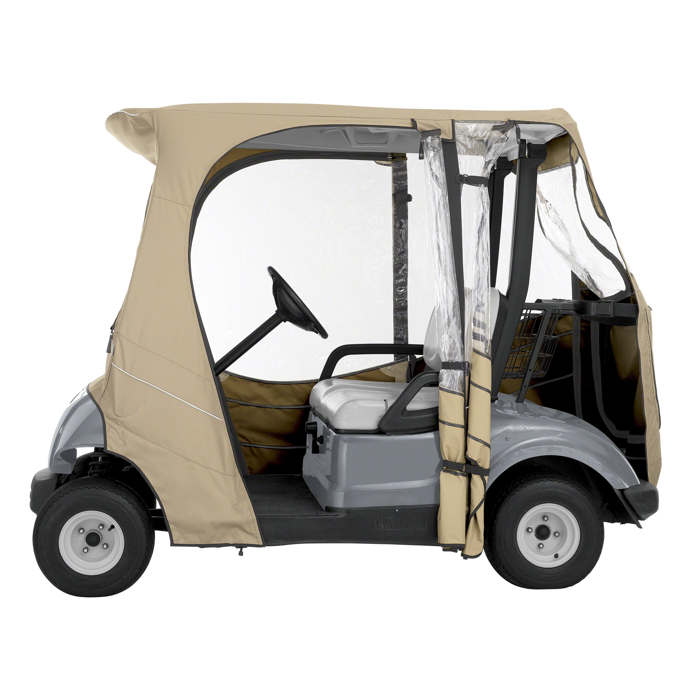 Classic Accessories Fairway Short Roof The Drive by Yamaha FadeSafe Golf Cart Enclosure - Khaki - Image 2