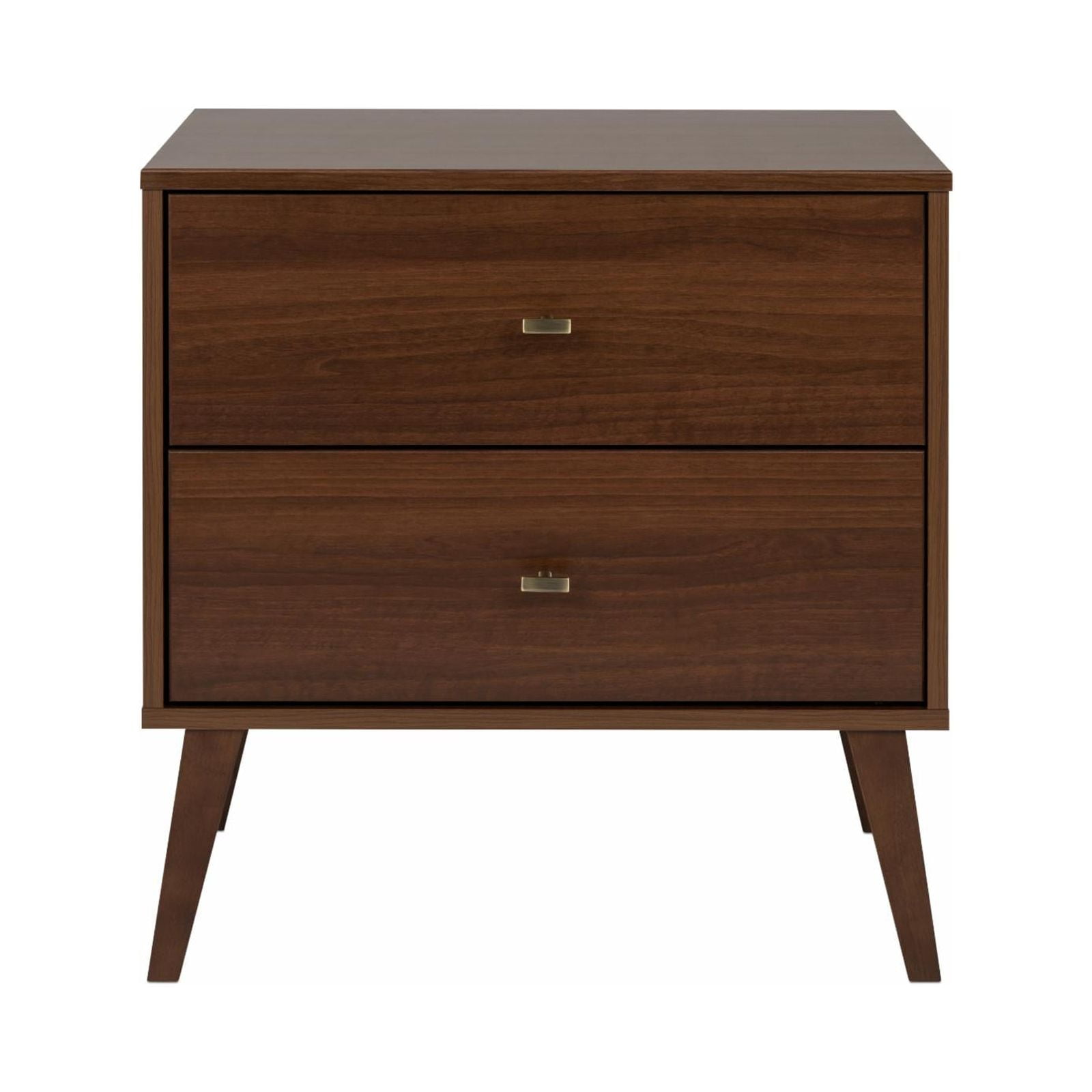 Prepac Milo Mid-Century Modern 2-Drawer Nightstand, 16"D x 25"W x 25"H, Cherry - Image 2