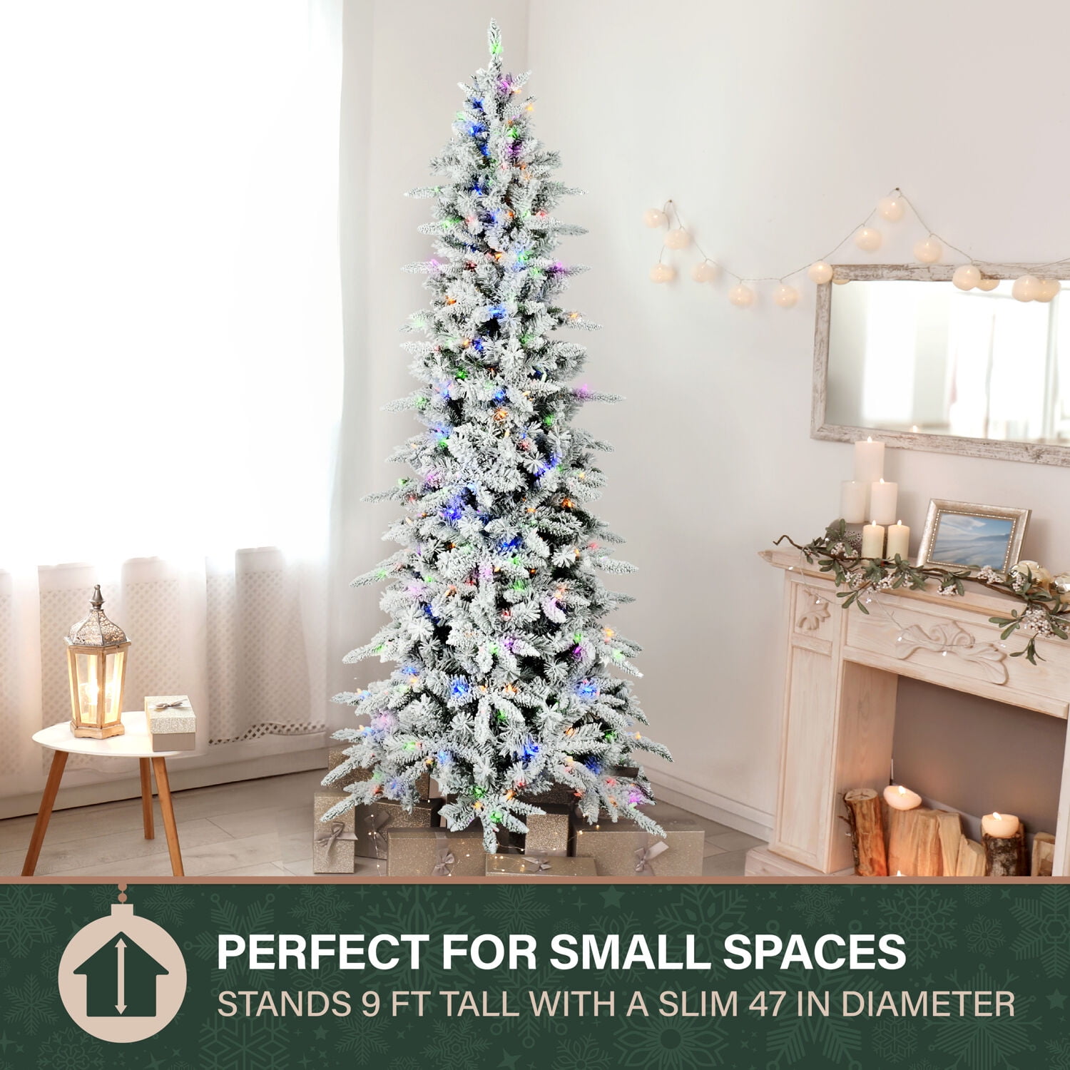 Fraser Hill Farm Prelit LED Multicolor 9-ft Mountain Pine Artificial Slim Christmas Tree - Image 12