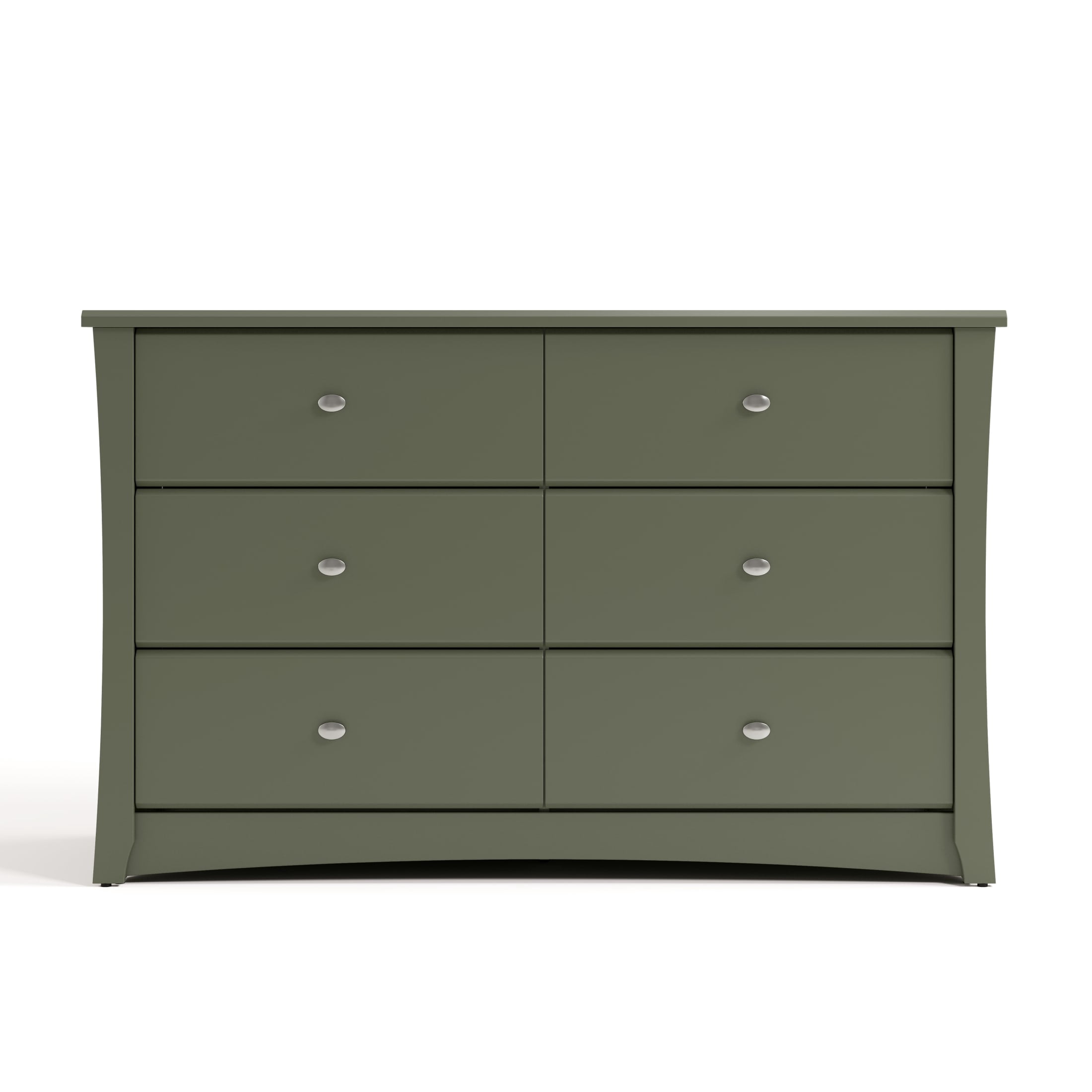 Storkcraft Crescent 6 Drawer Nursery Dresser, Olive - Image 5