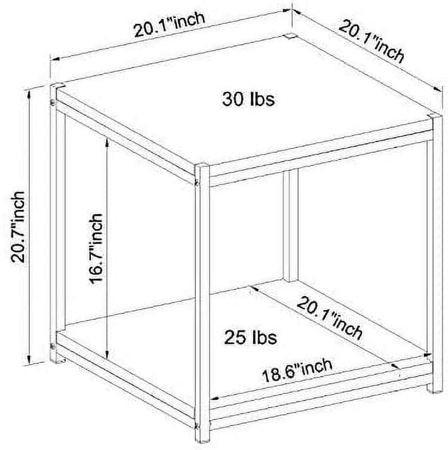 Caffoz Brooklyn Series Farmhouse Rectangle Wood and Metal End Table, Mahogany Brown (Set of 1) - Image 9
